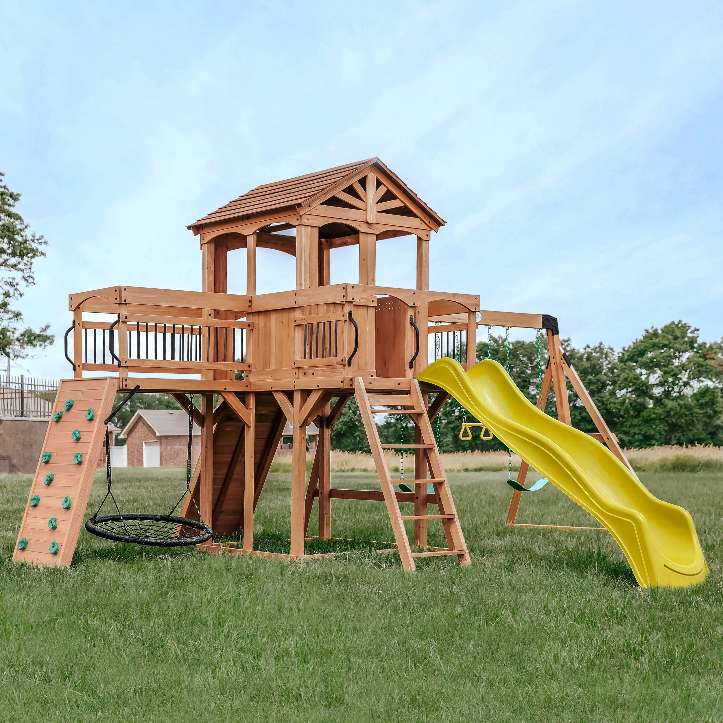 Sterling Point Swing Set - yellow slide