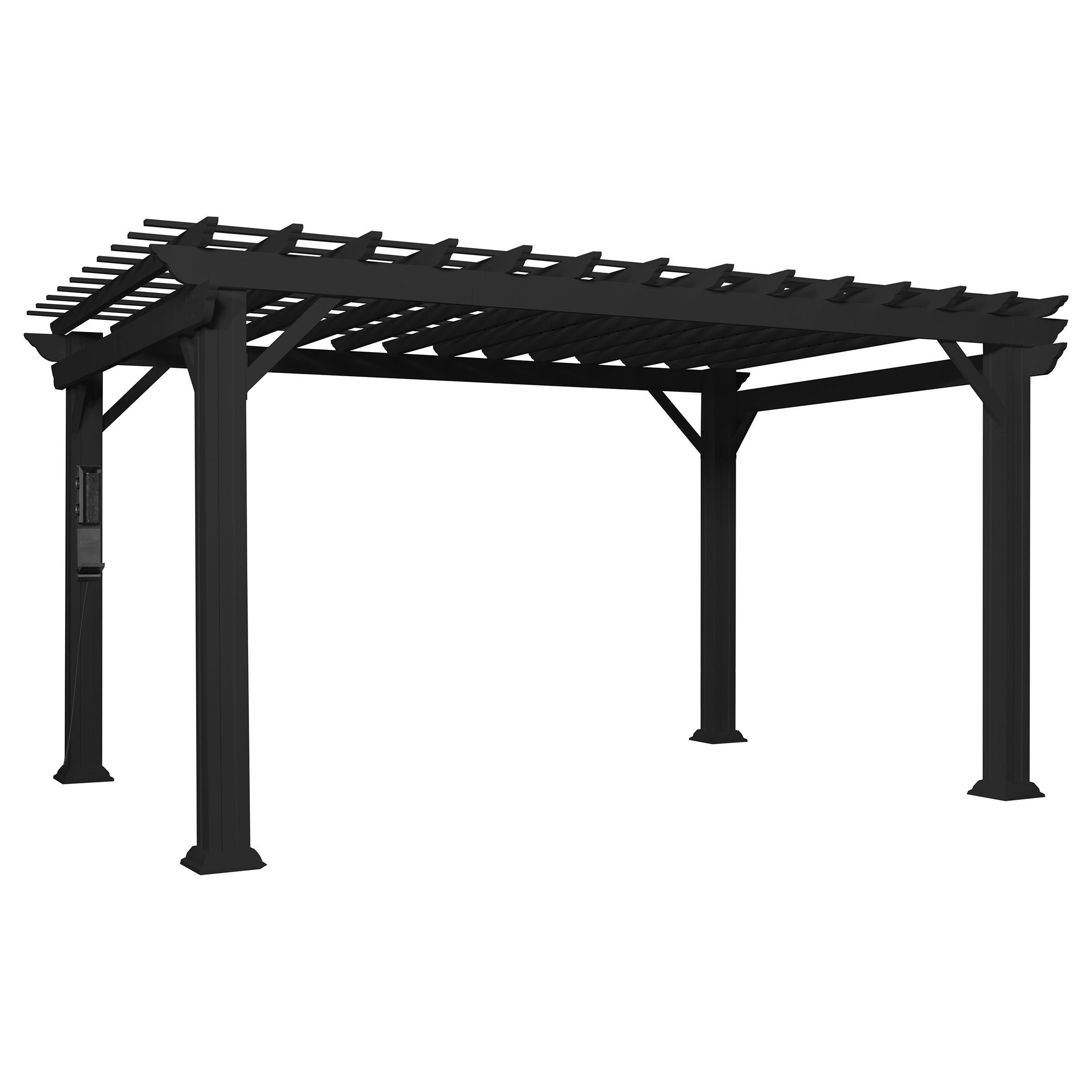 14x10 Stratford Traditional Steel Pergola With Sail Shade Soft Canopy