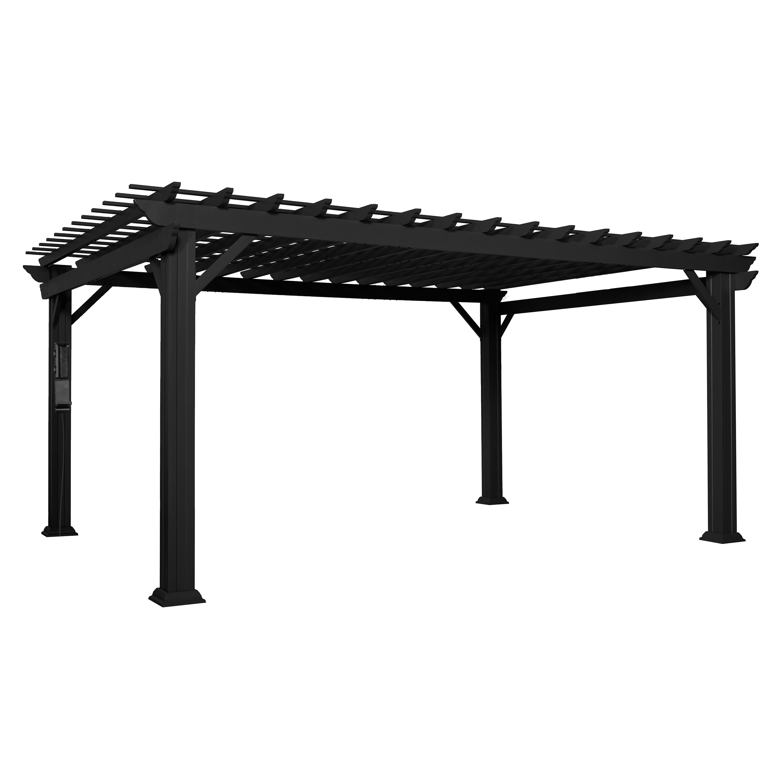 16x12 Stratford Traditional Steel Pergola With Sail Shade Soft Canopy