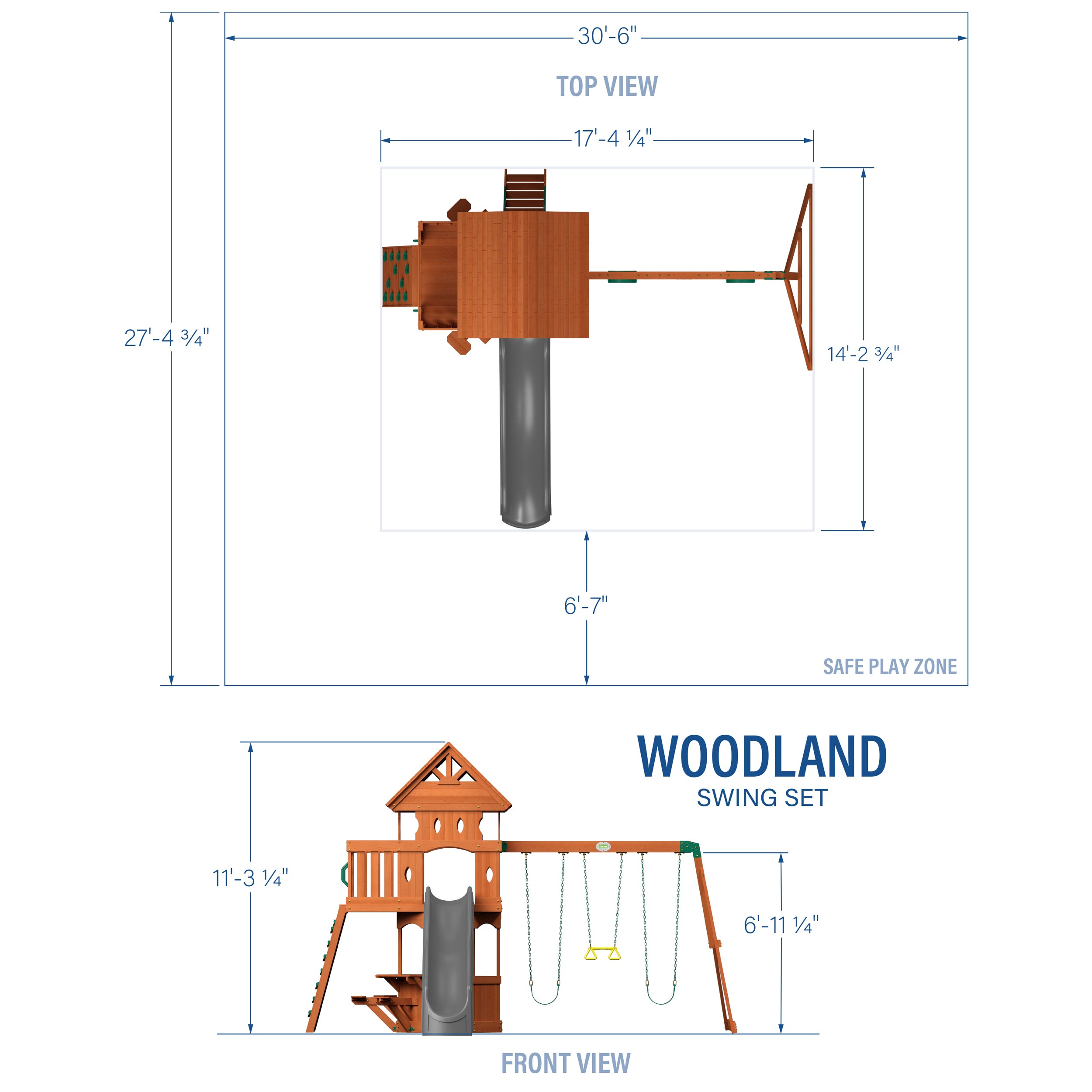 Woodland Swing Set Dimensions