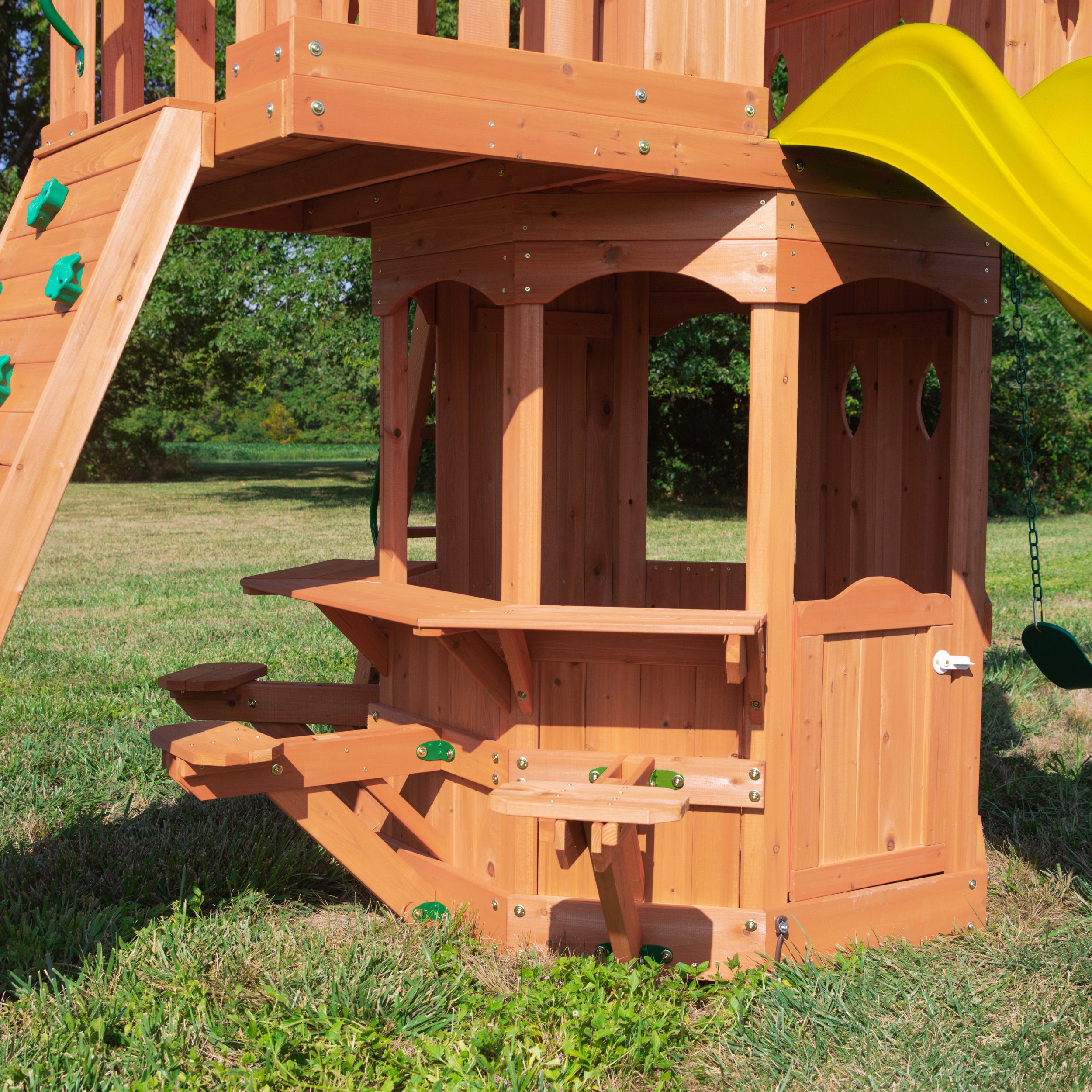 Woodland Swing Set Yellow Slide Bench