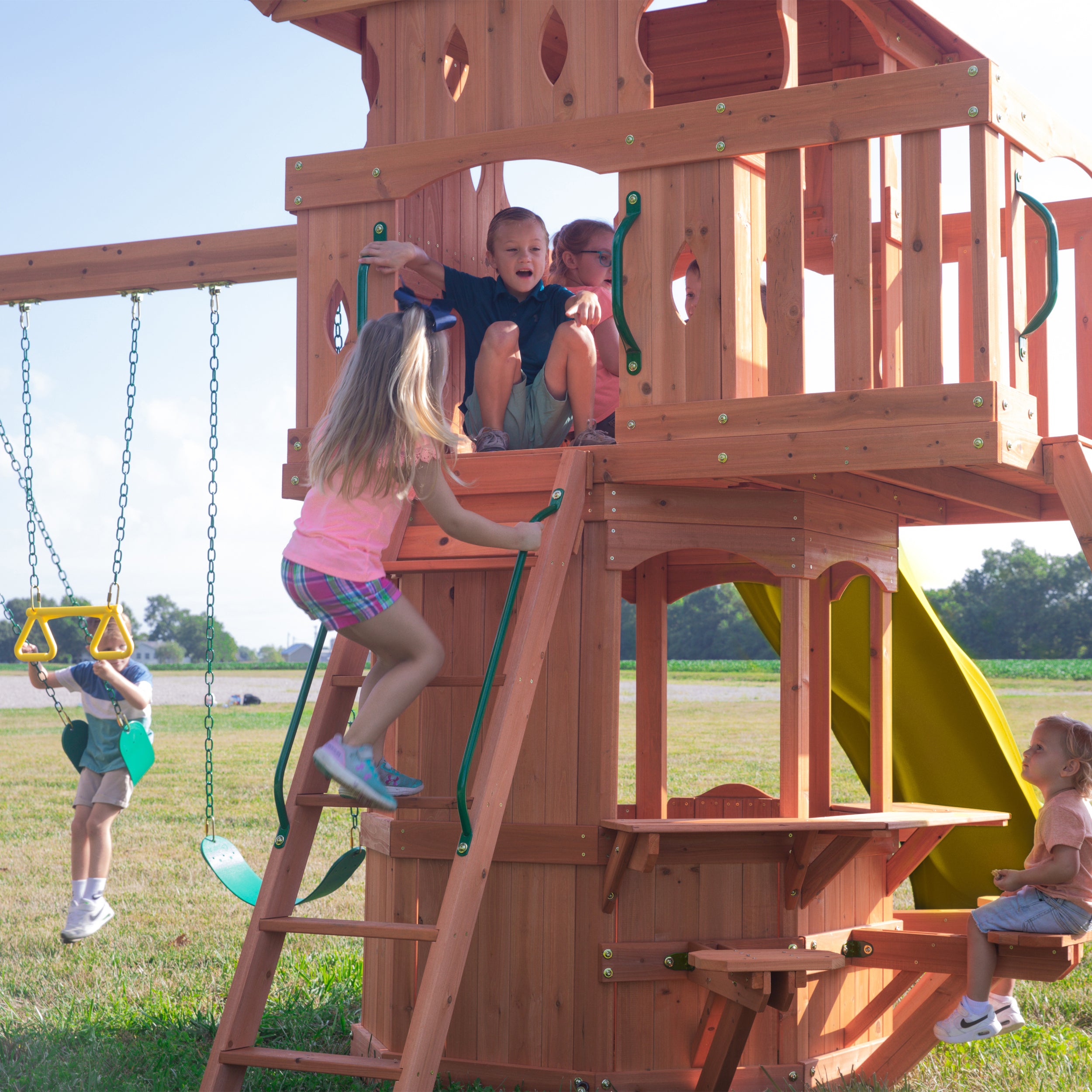 Woodland Swing Set Yellow Slide Ladder