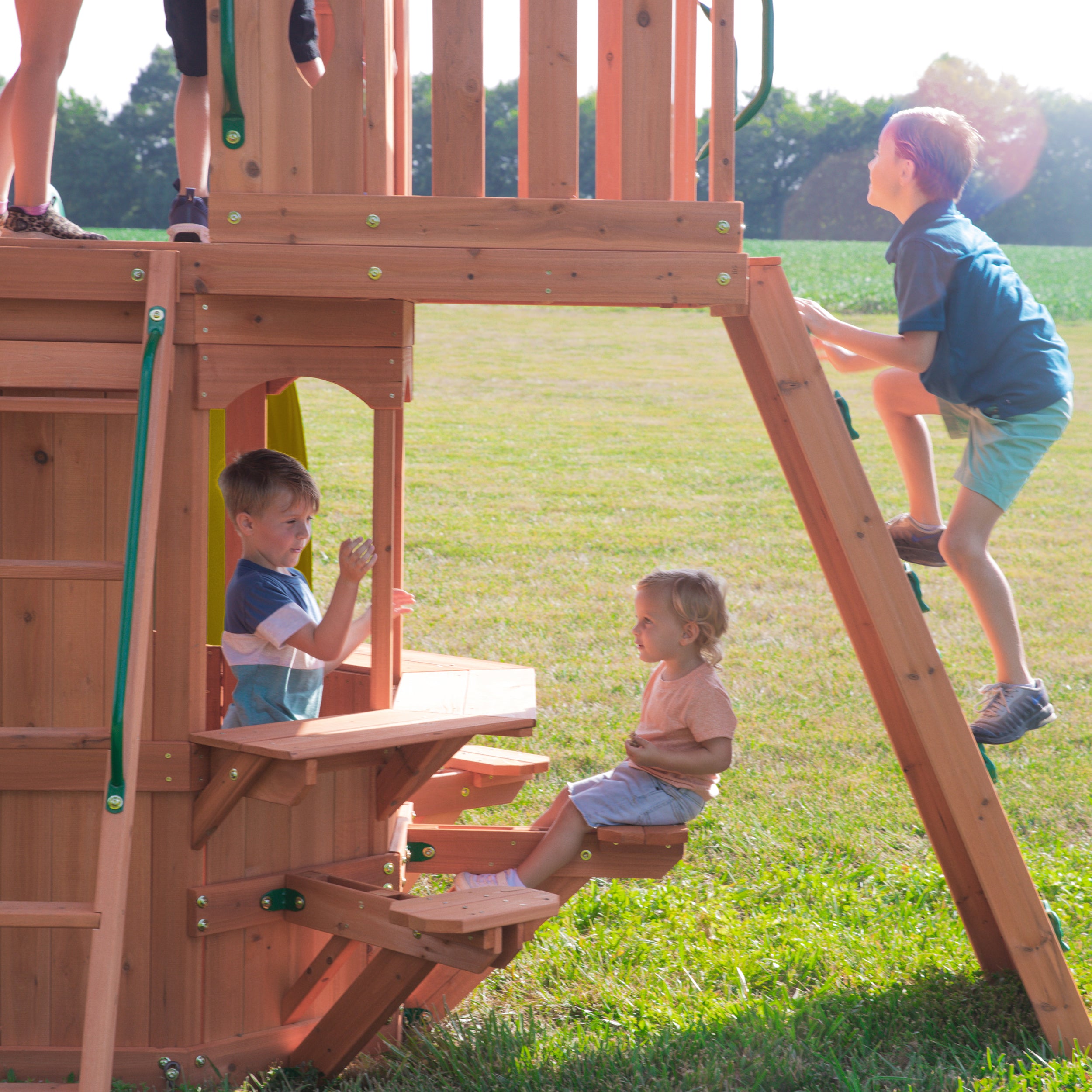 Woodland Swing Set - yellow slide