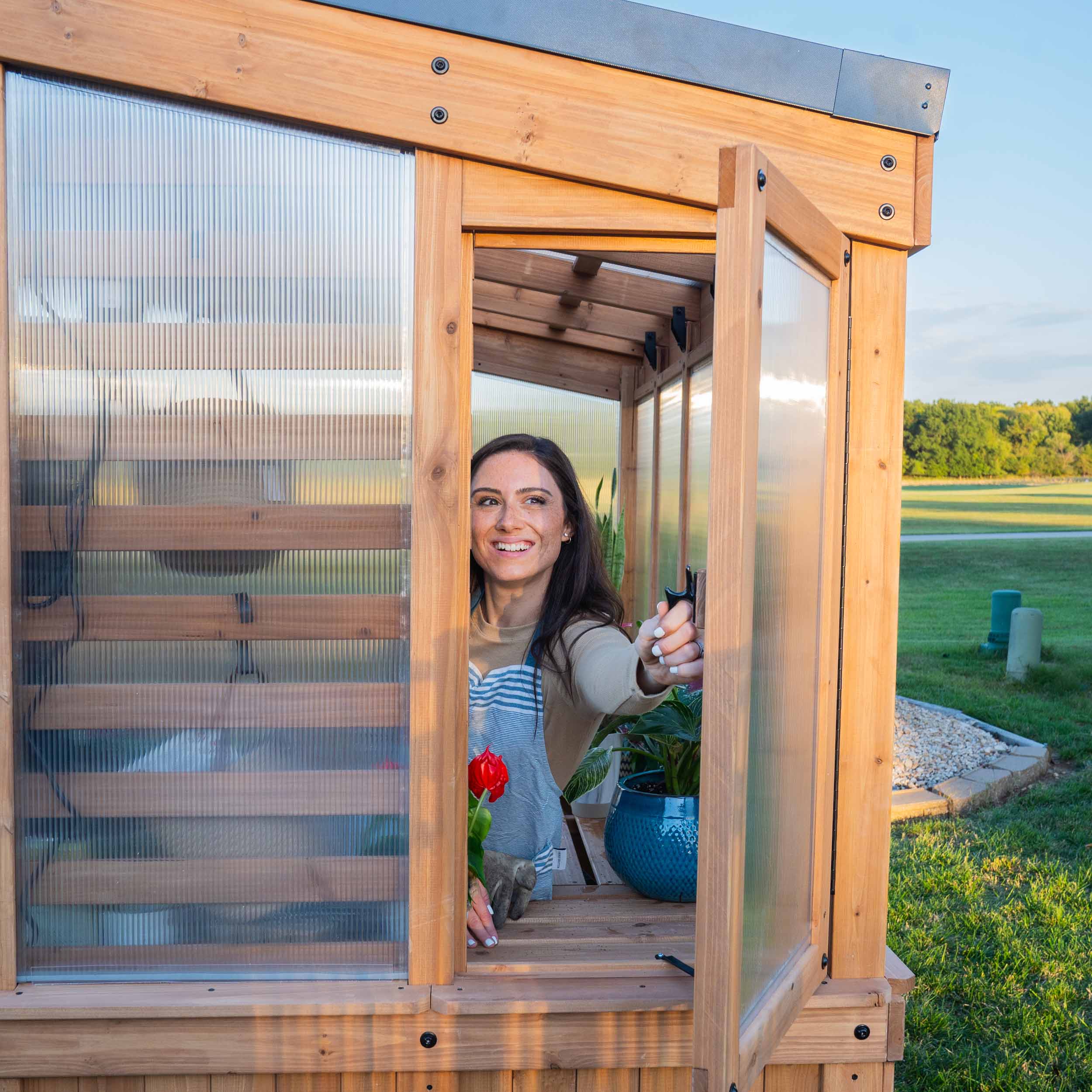 opening a window in the willow greenhouse