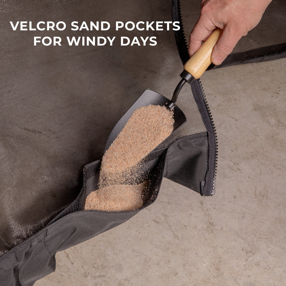 velcro sand pockets for windy days