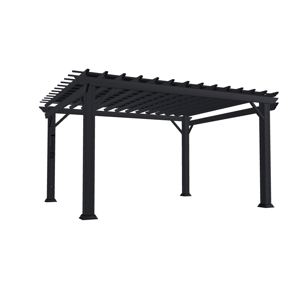 14x12 Stratford Steel Pergola with Shade 3D Model