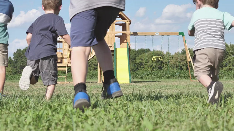 Malibu wooden swing set video