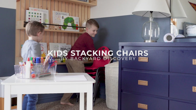 Kids stacking chairs video