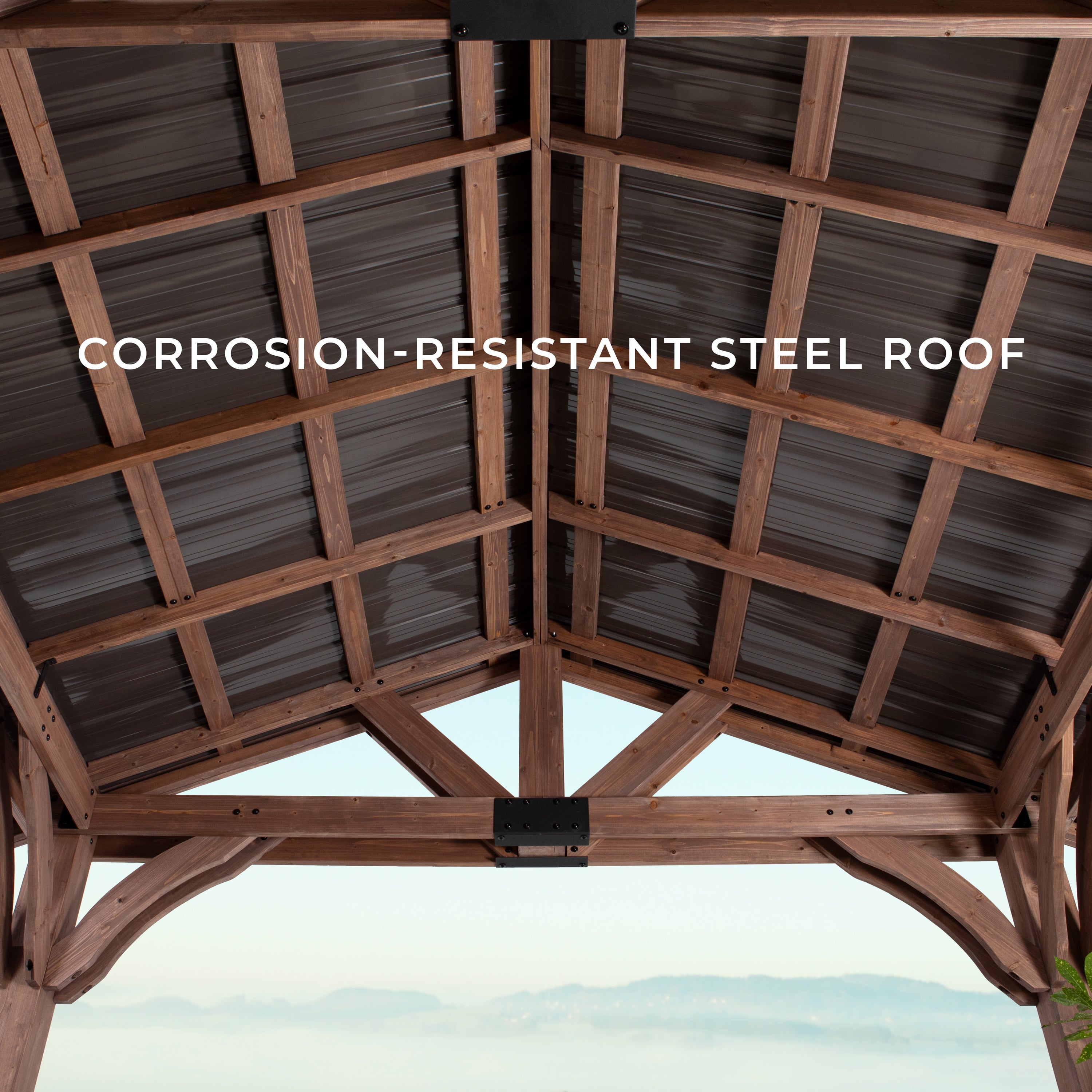 12x10 Gazebo Corrosion-Resistant Steel Roof