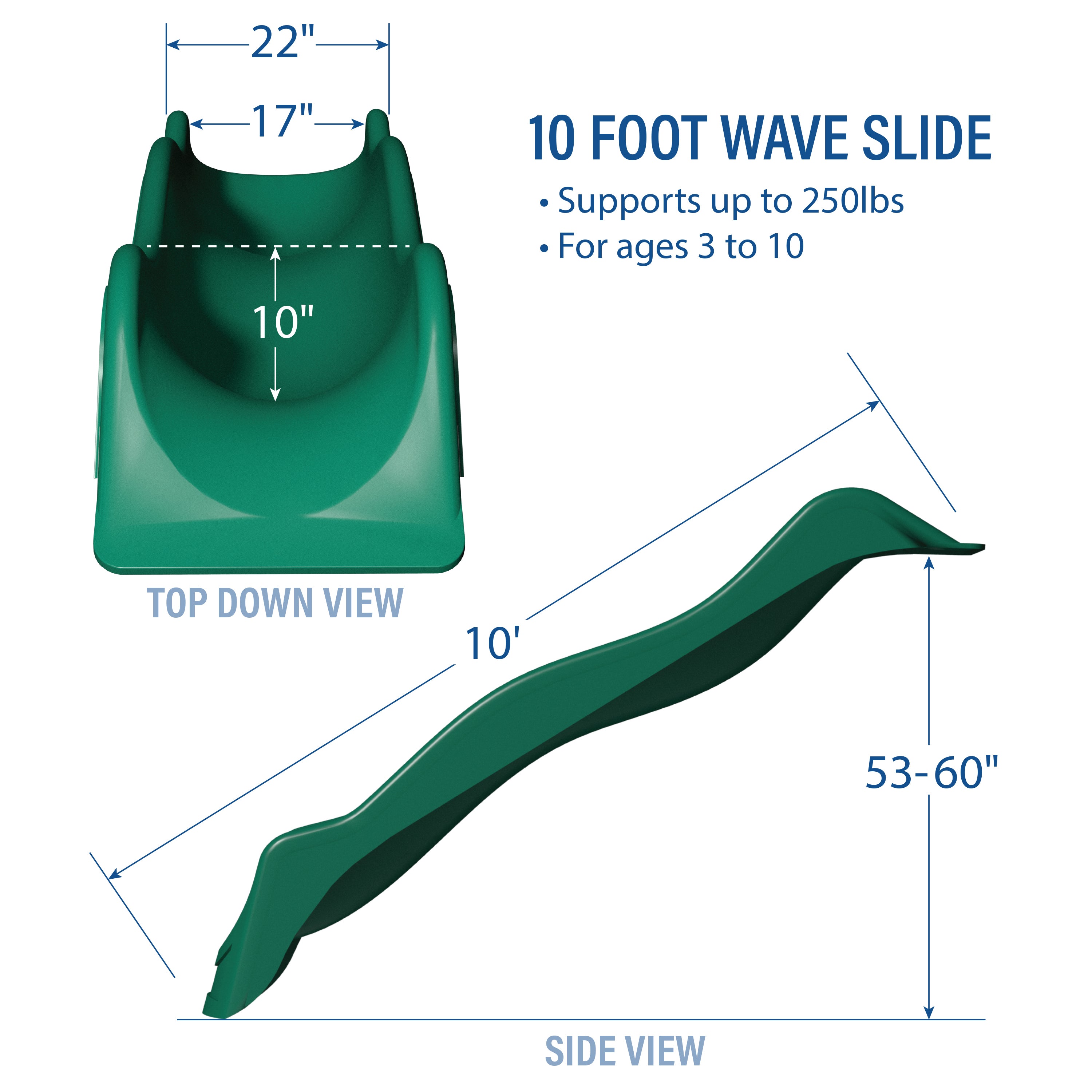 10 Foot Wave Slide Dimensions