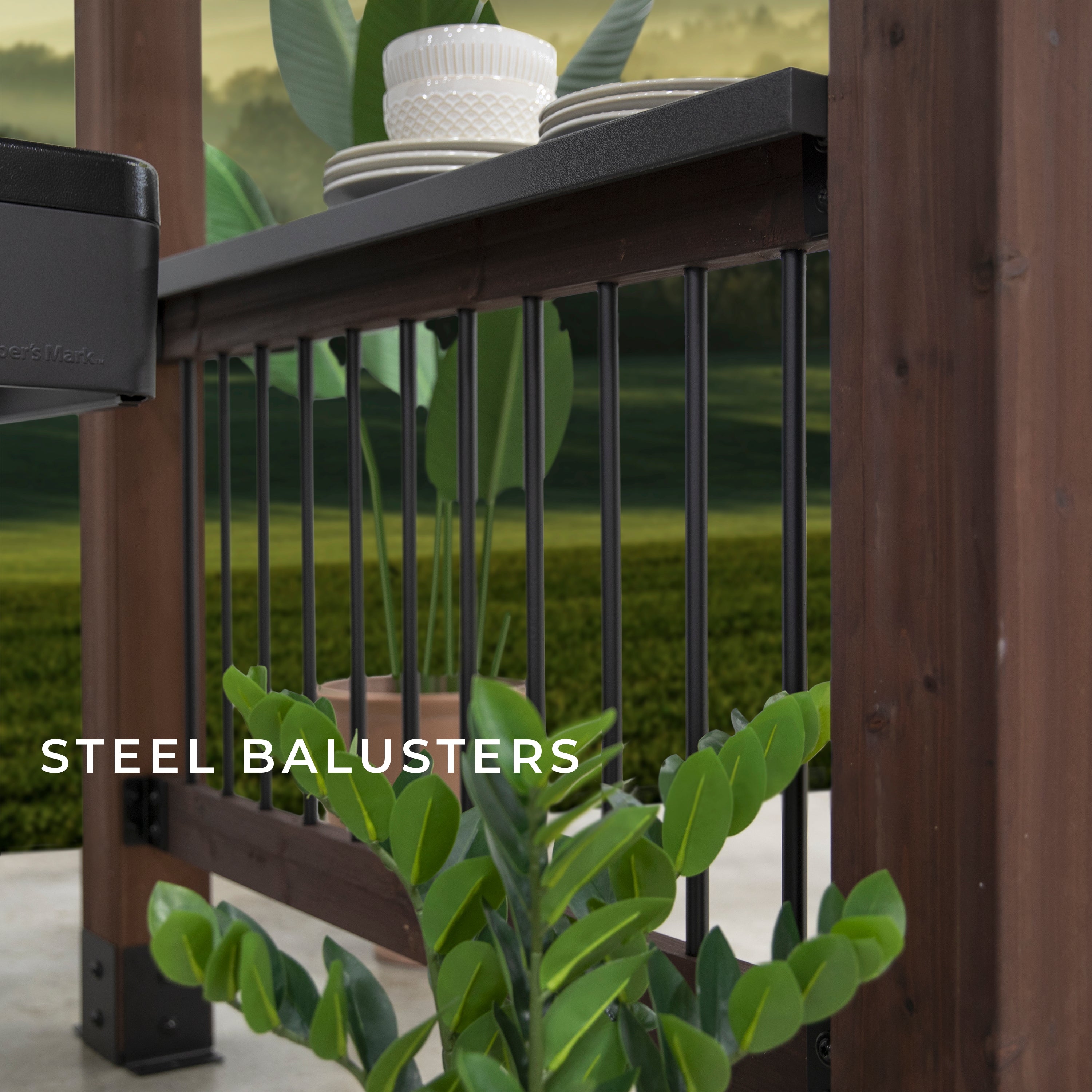 Saxony Grill Gazebo Counter - steel balusters