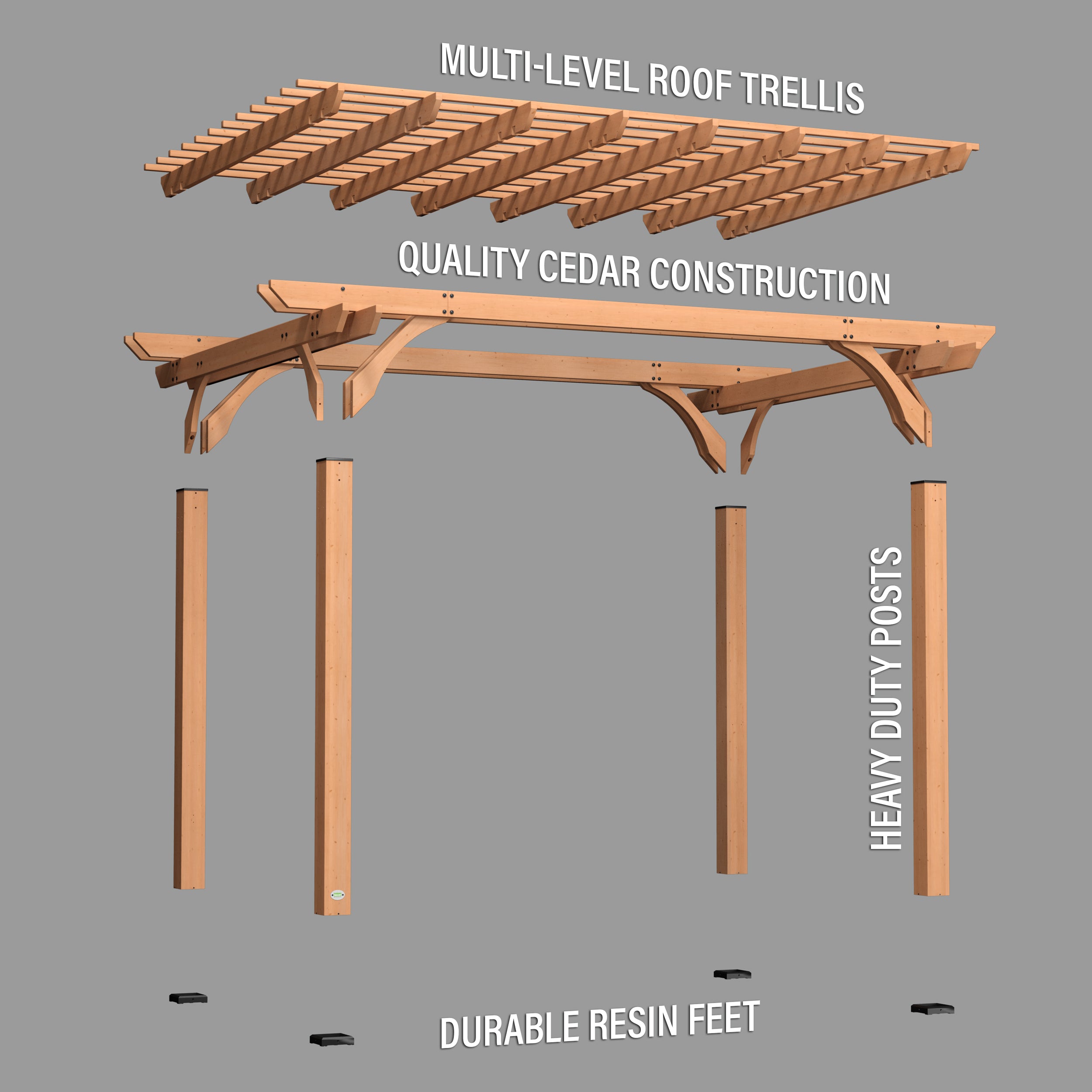 14x10 Pergola Exploded View