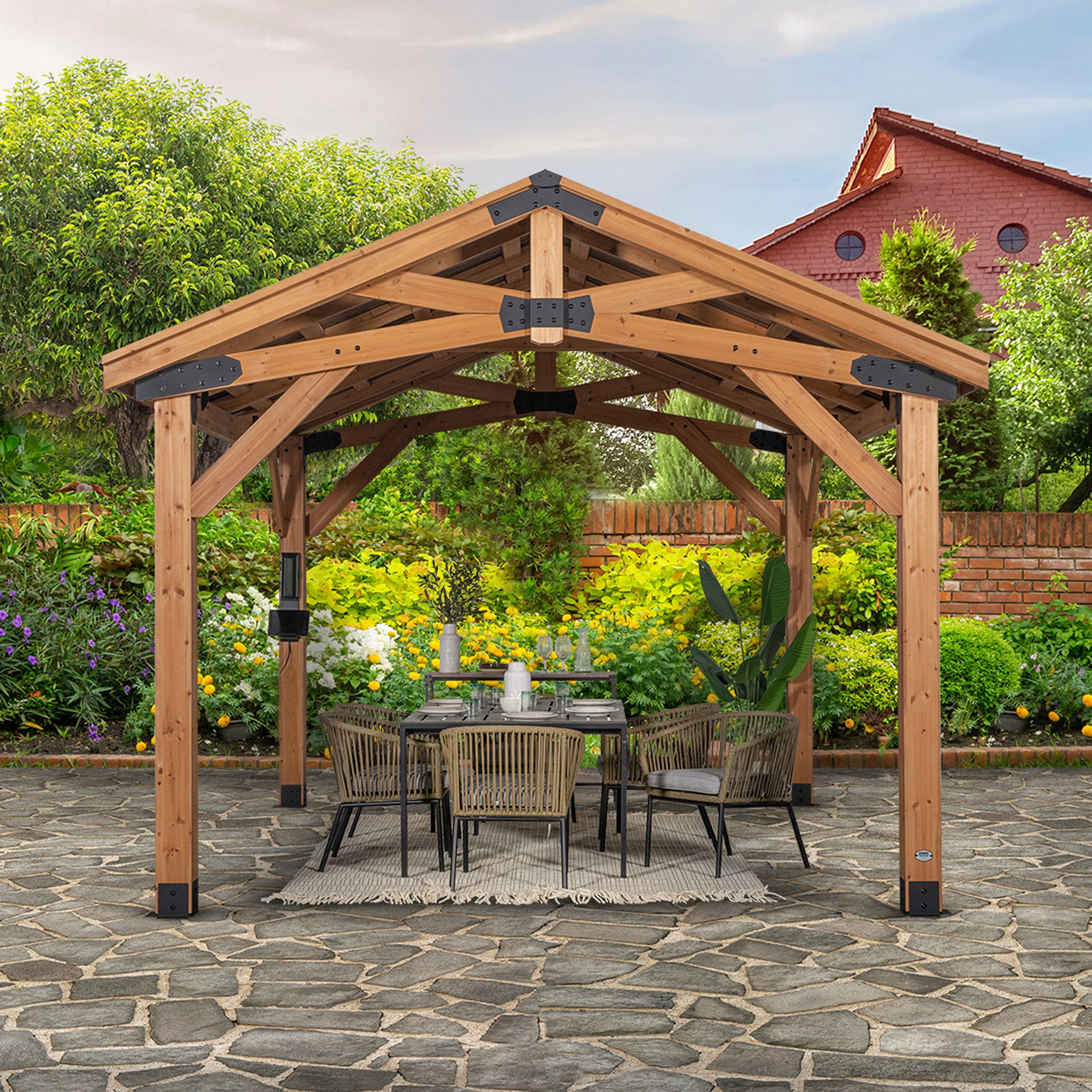 14x12 Norwood Gazebo in backyard garden patio