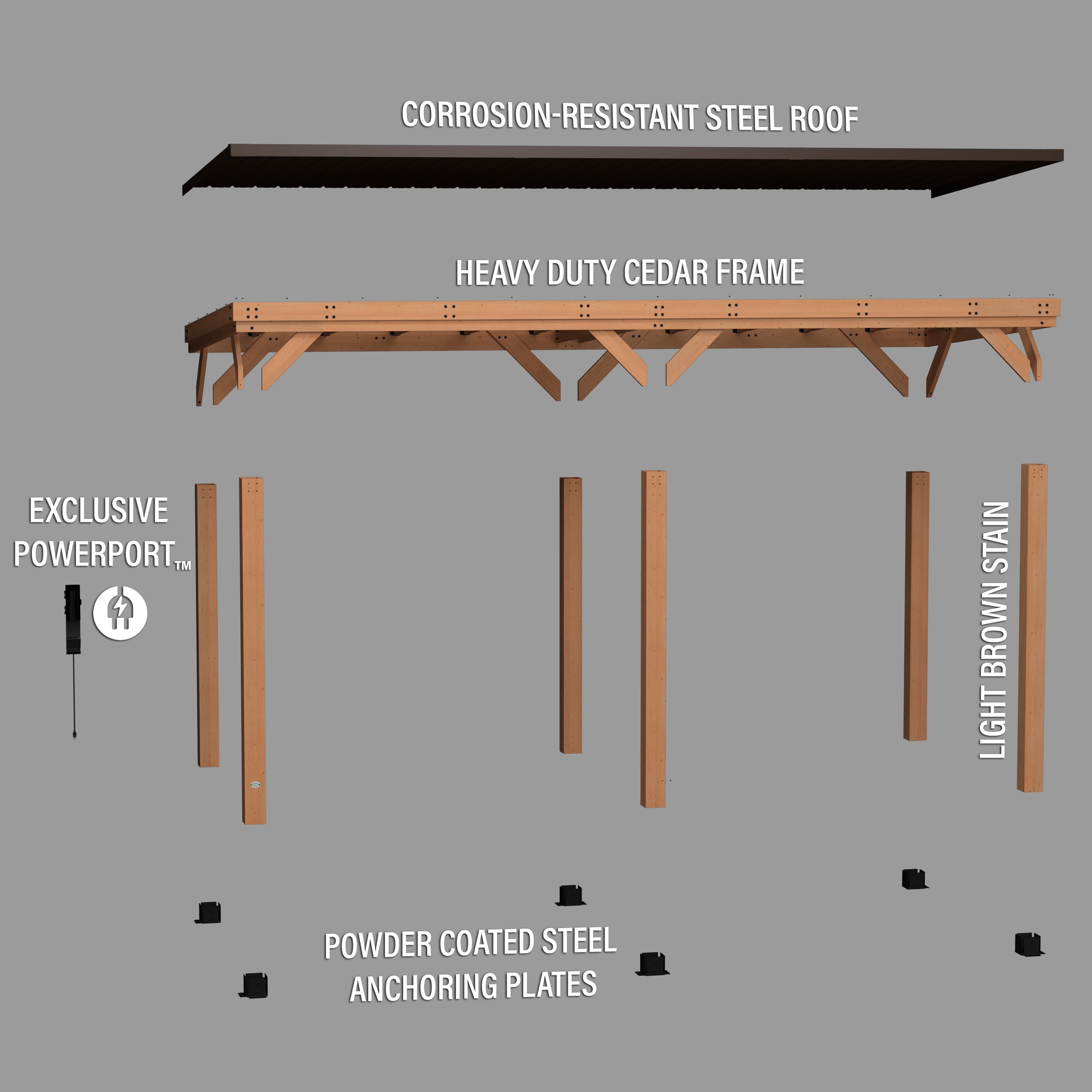 20x9.5 Arcadia Gazebo Exploded View