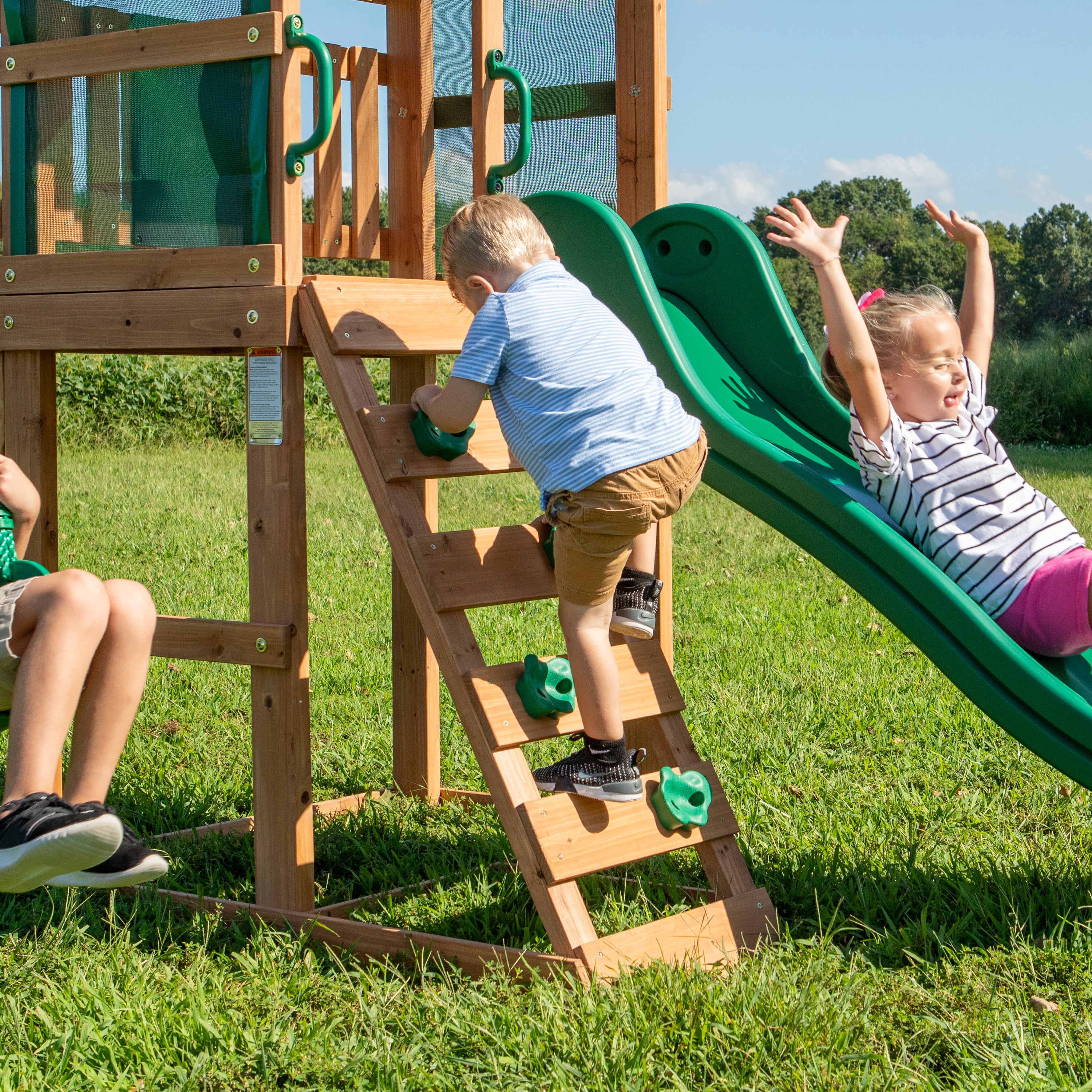 Buckley Hill Swing Set Rock Wall Ladder