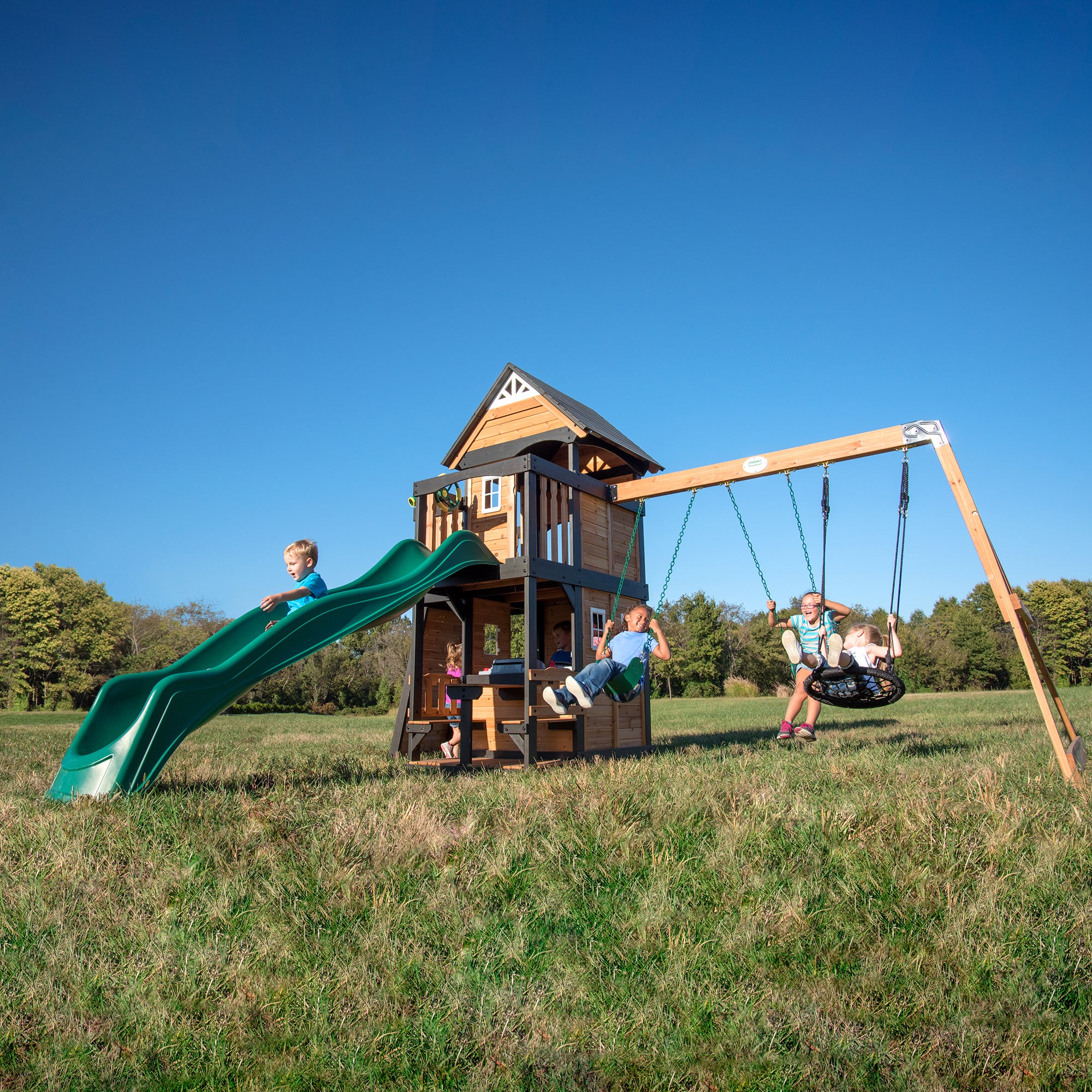 Canyon Creek Swing Set Green Slide Angle