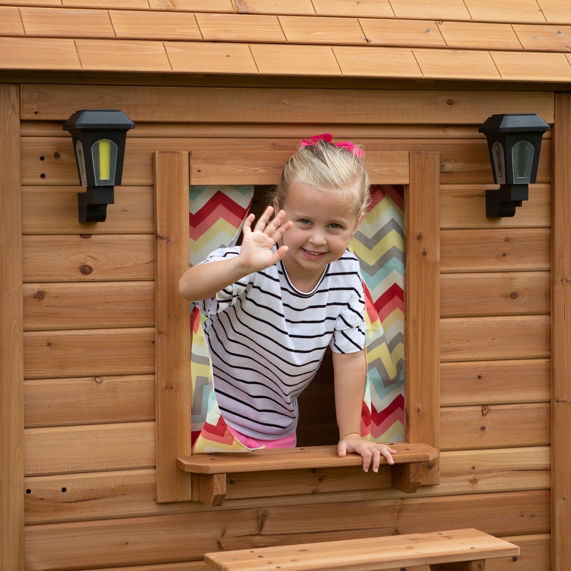 waving outside window