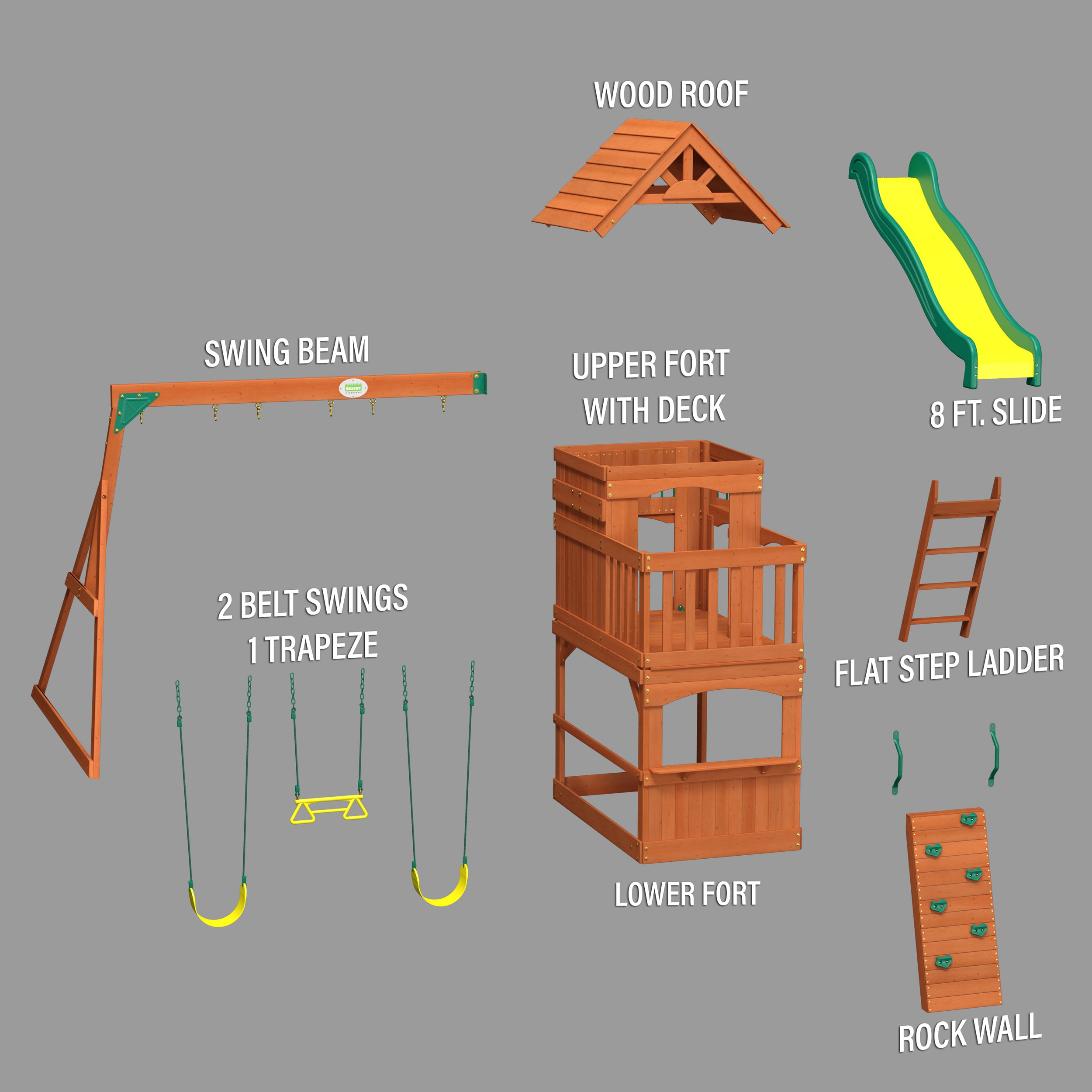 Atlantis Swing Set Exploded View