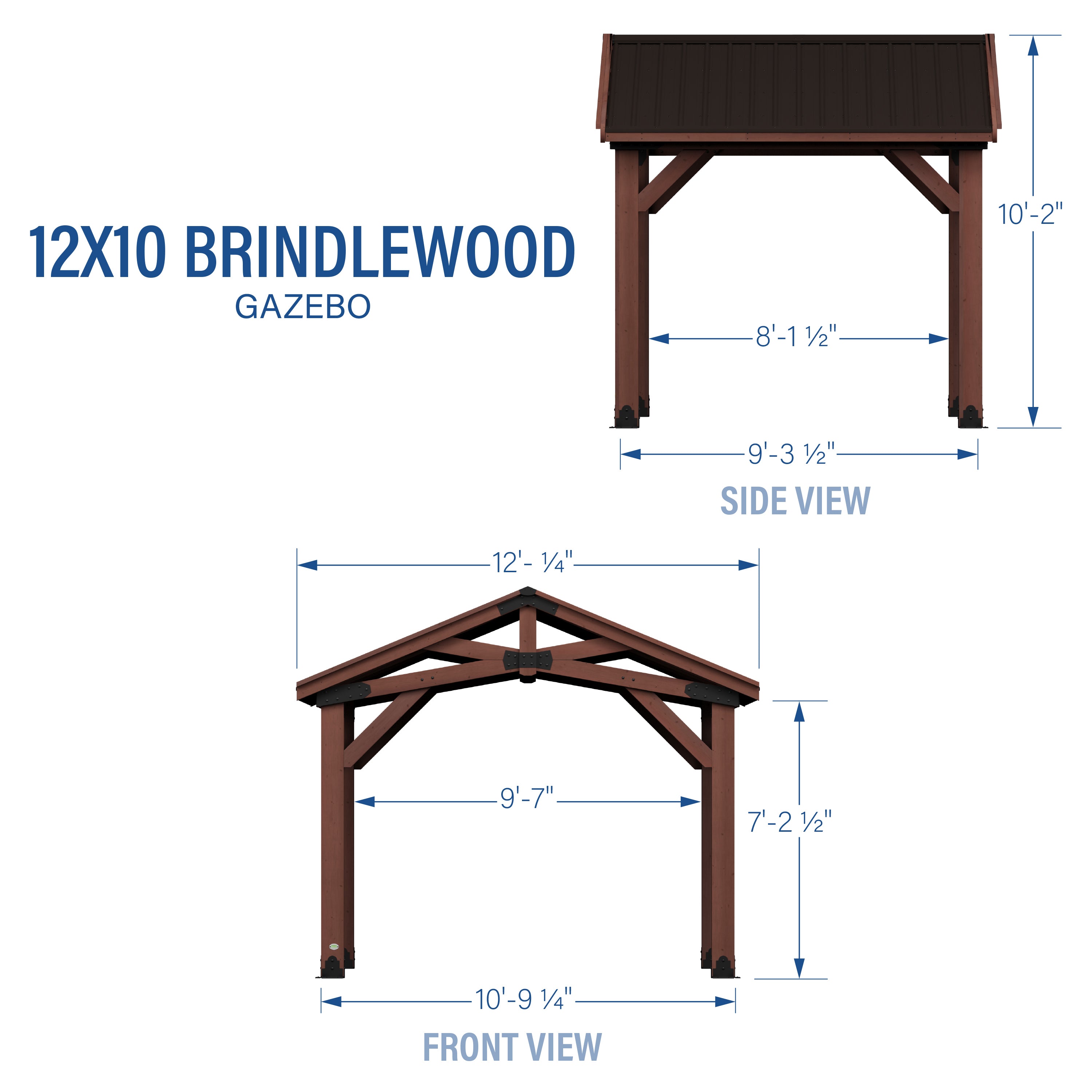 Brindlewood 12x10 Gazebo Dimensions