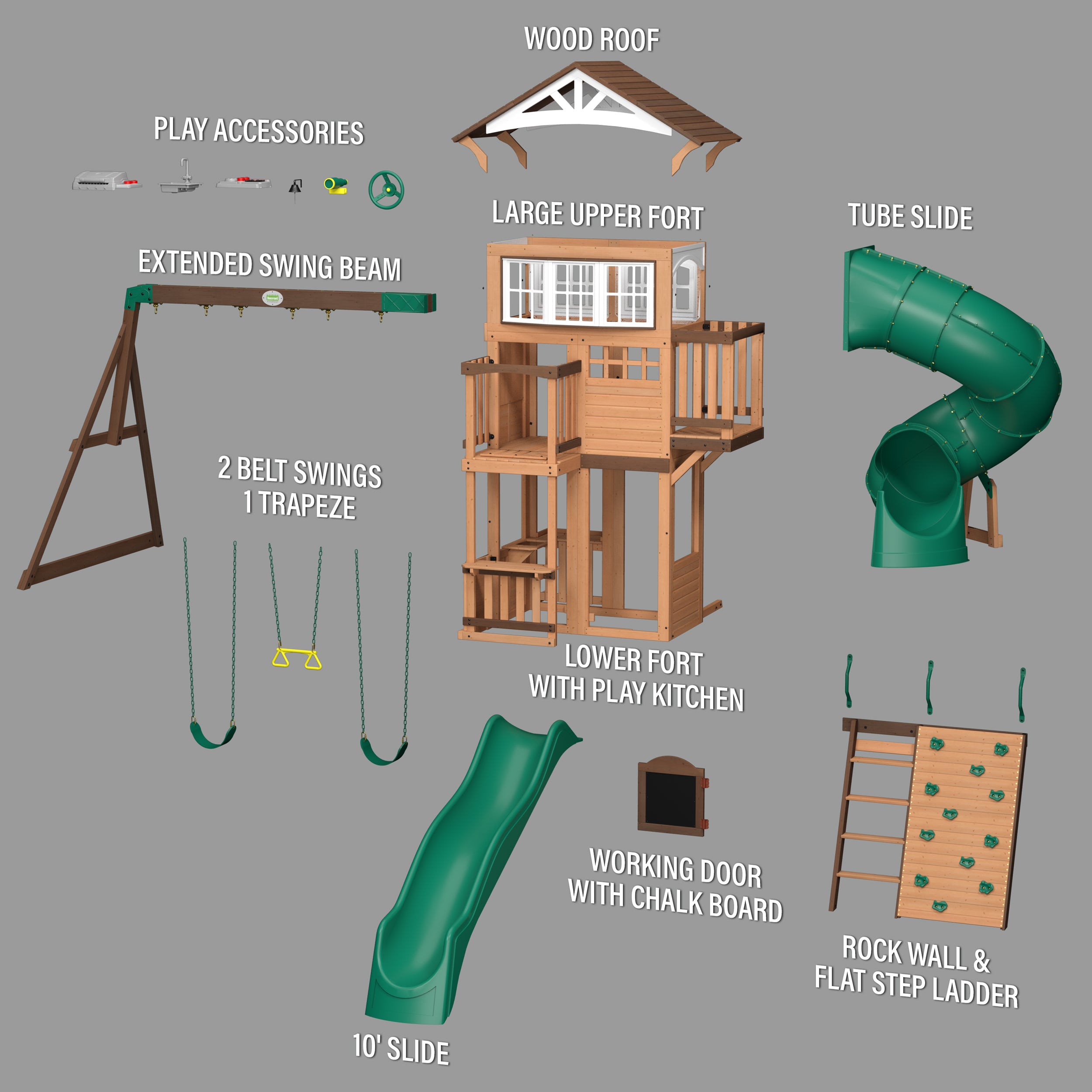 Bristol Point Swing Set Exploded View