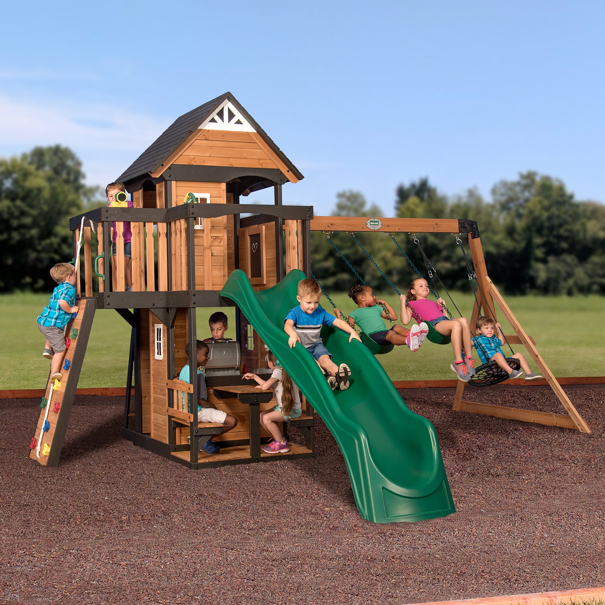 Canyon Creek Swing Set Green Slide Main