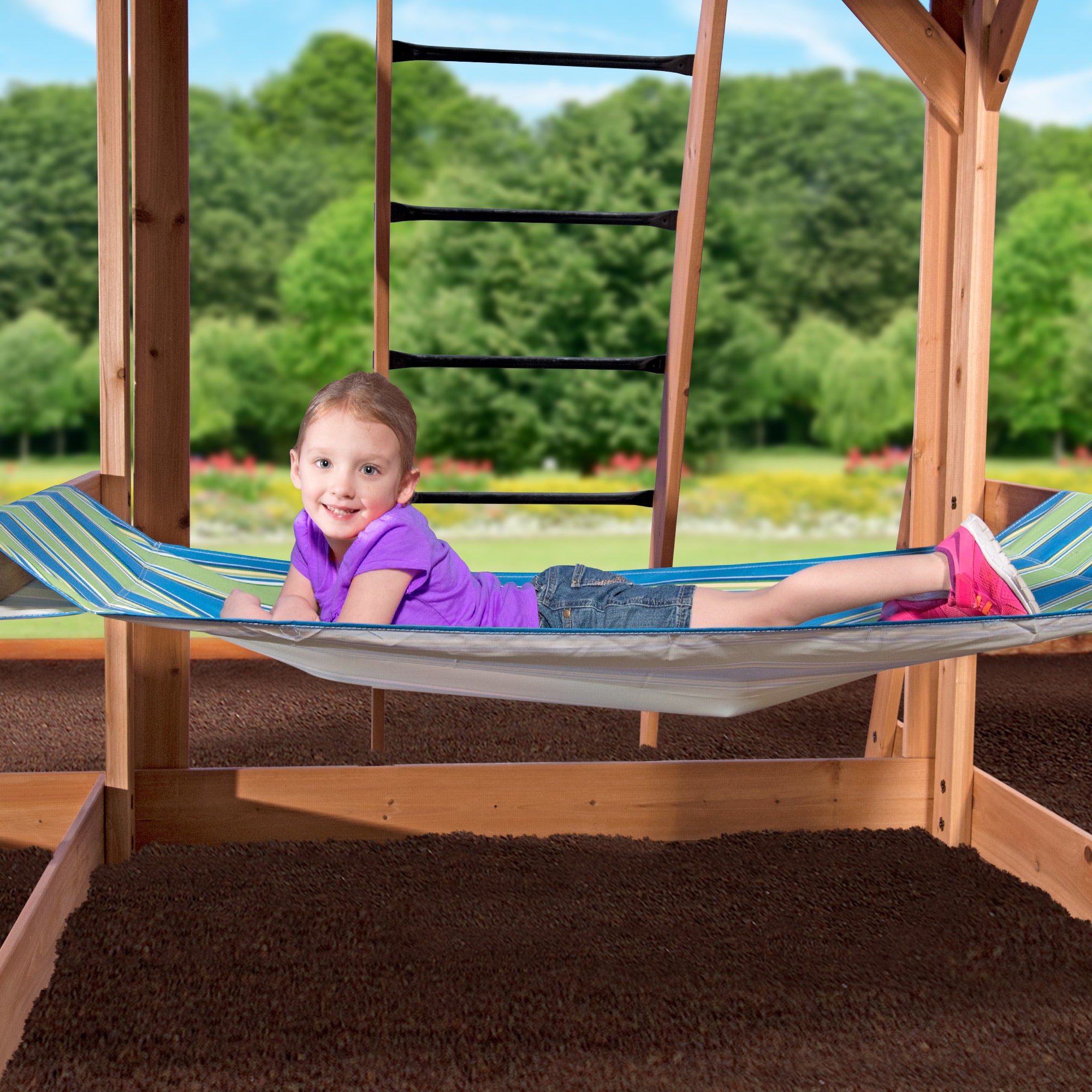 Backyard discovery caribbean wooden swing sale set