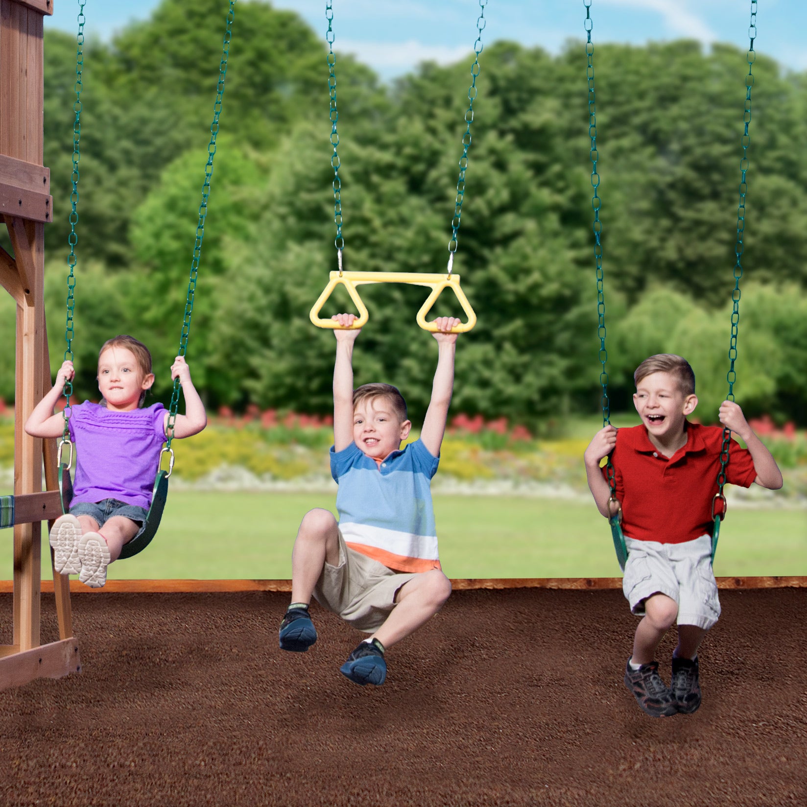 Backyard Discovery Playsets - Caribbean Wooden Swing Set