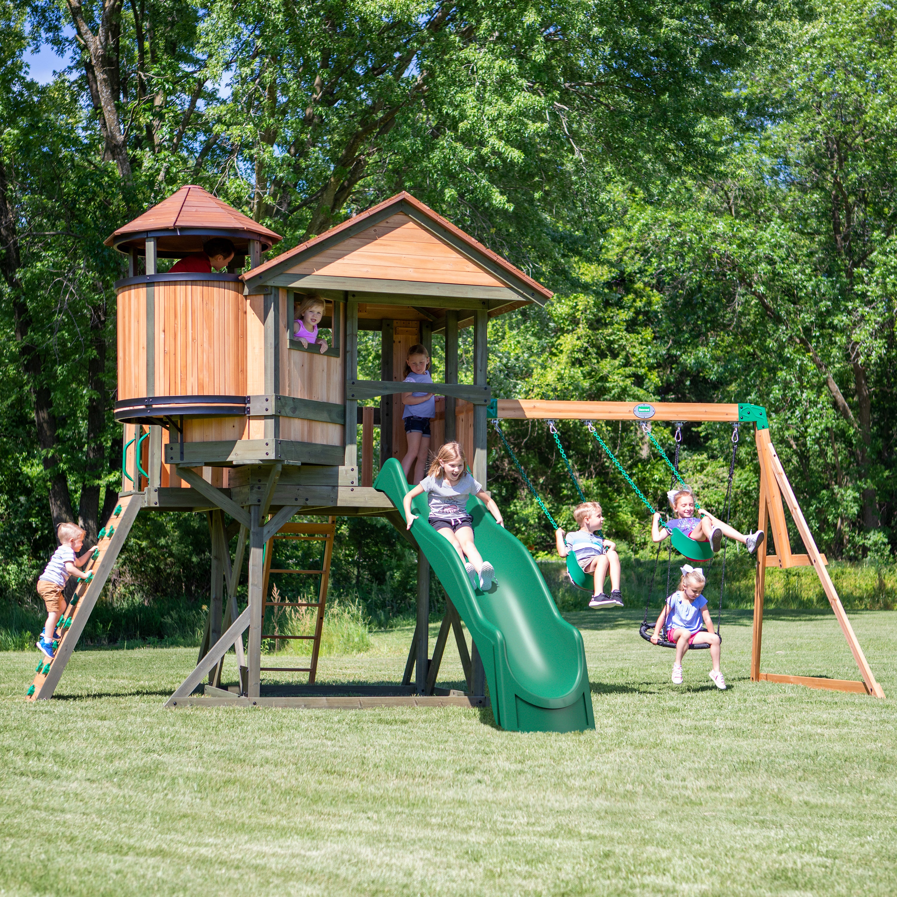 Eagles Nest Elite Wooden Swing Set#main