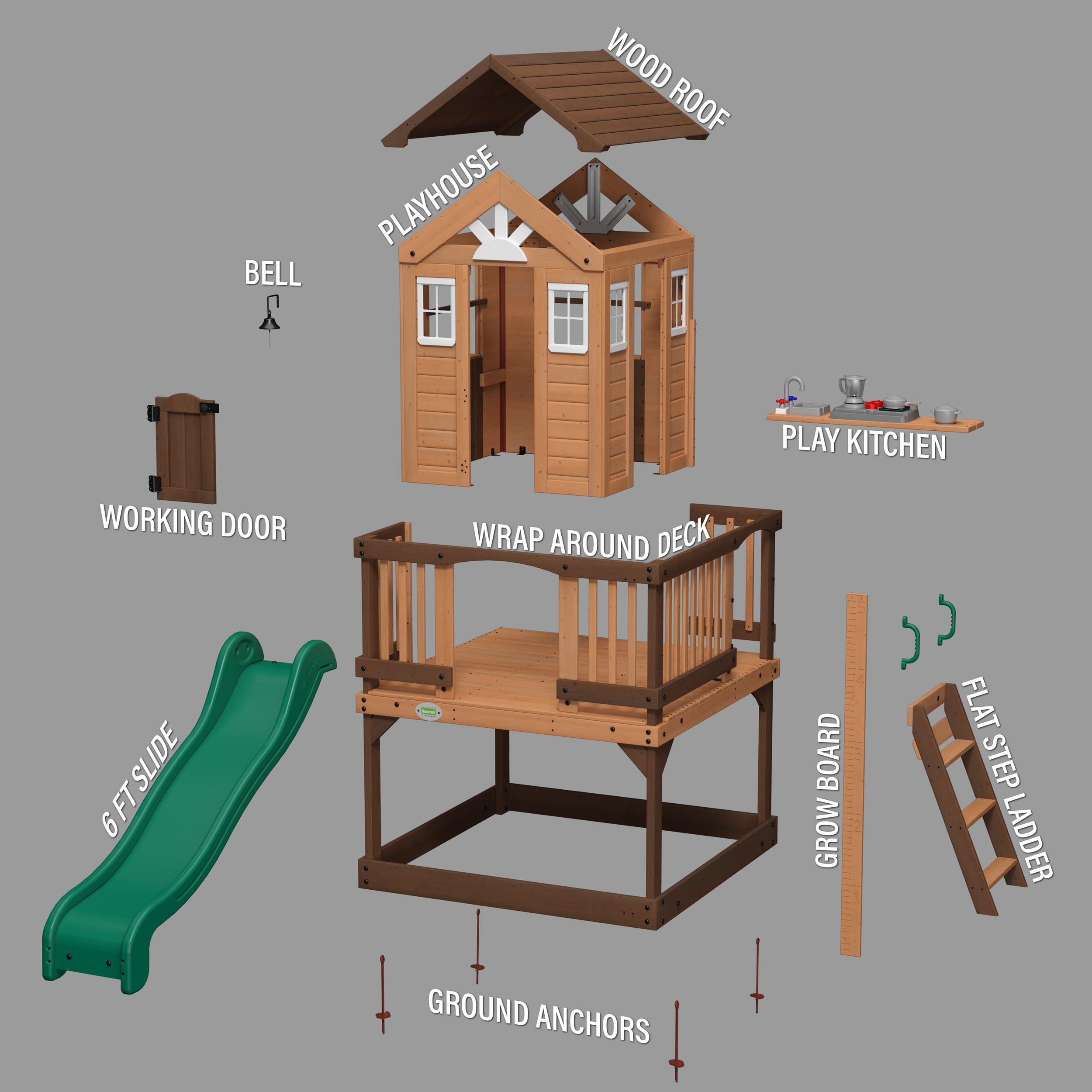 Echo Heights Playhouse Exploded View