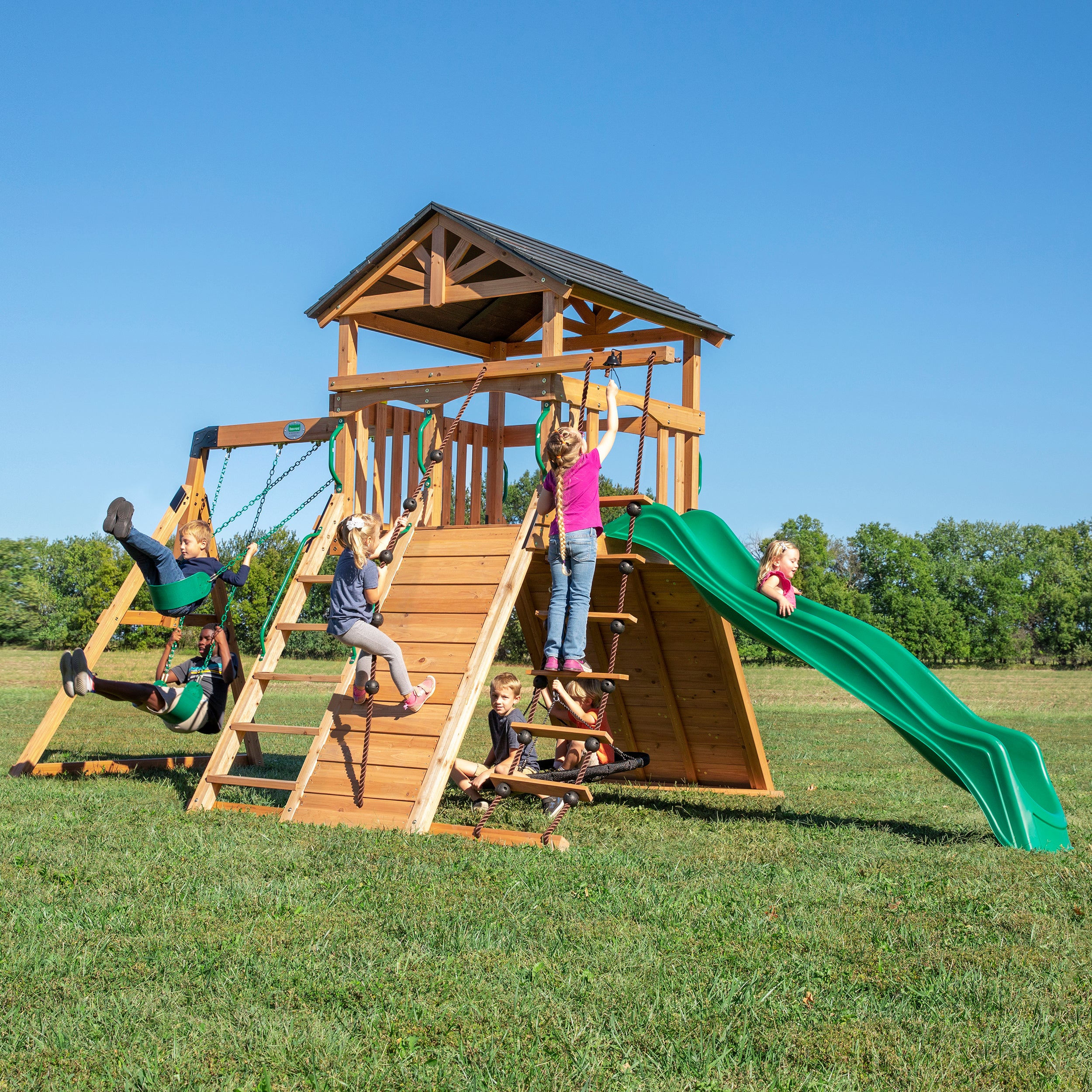 Endeavor Swing Set Green Slide