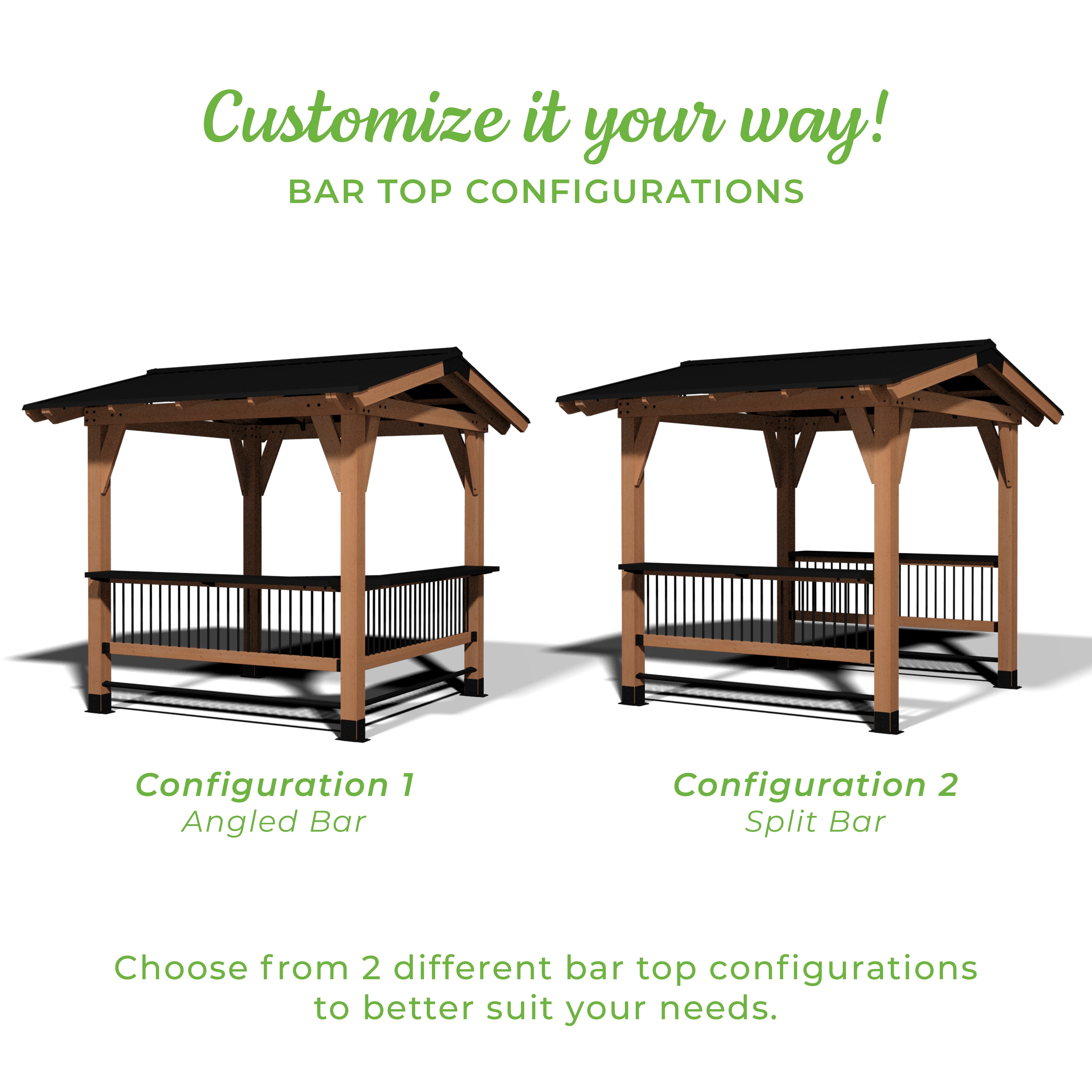 Granada Grill Gazebo Custom Layout - Angled and Split Bar