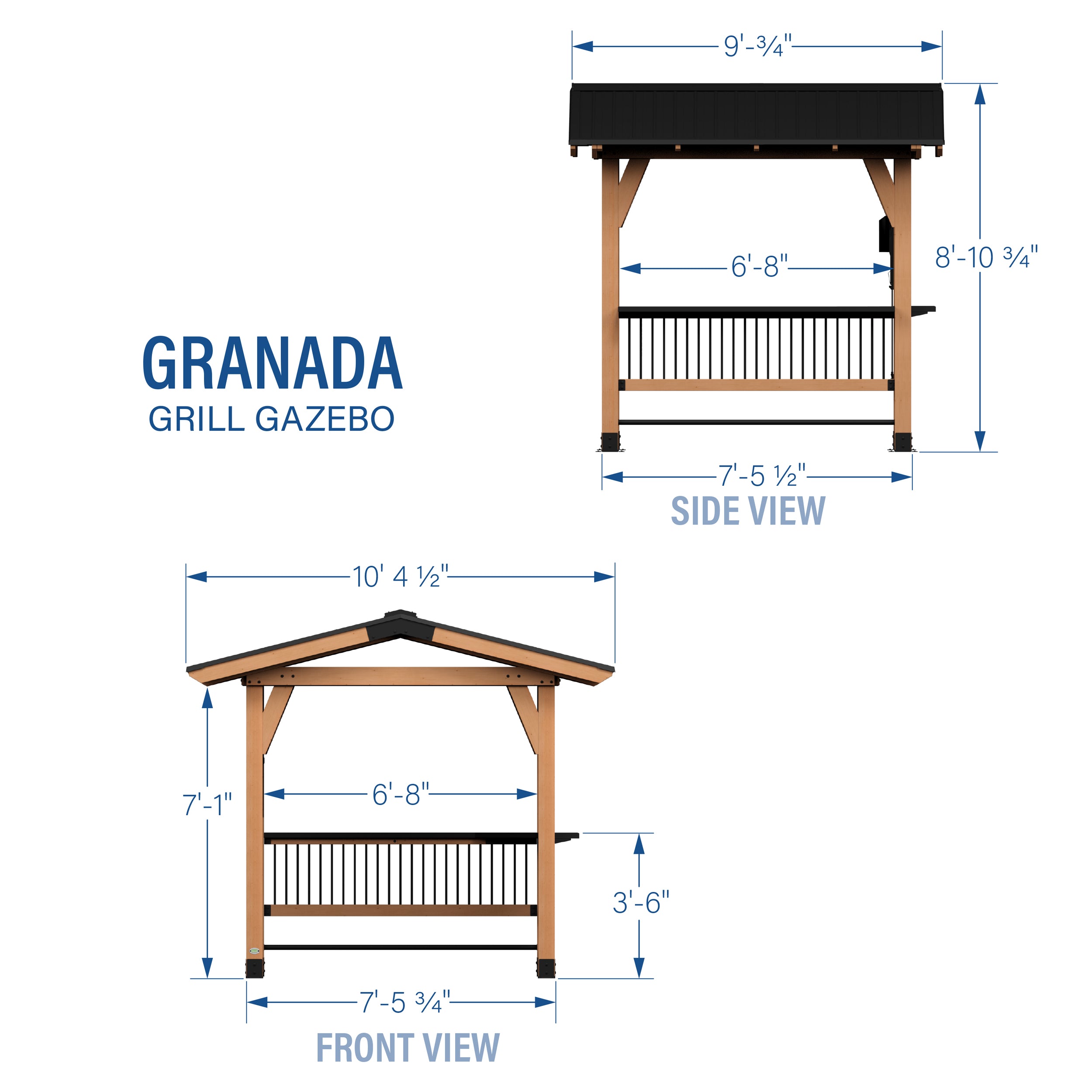 Granada Grill Gazebo Dimensions