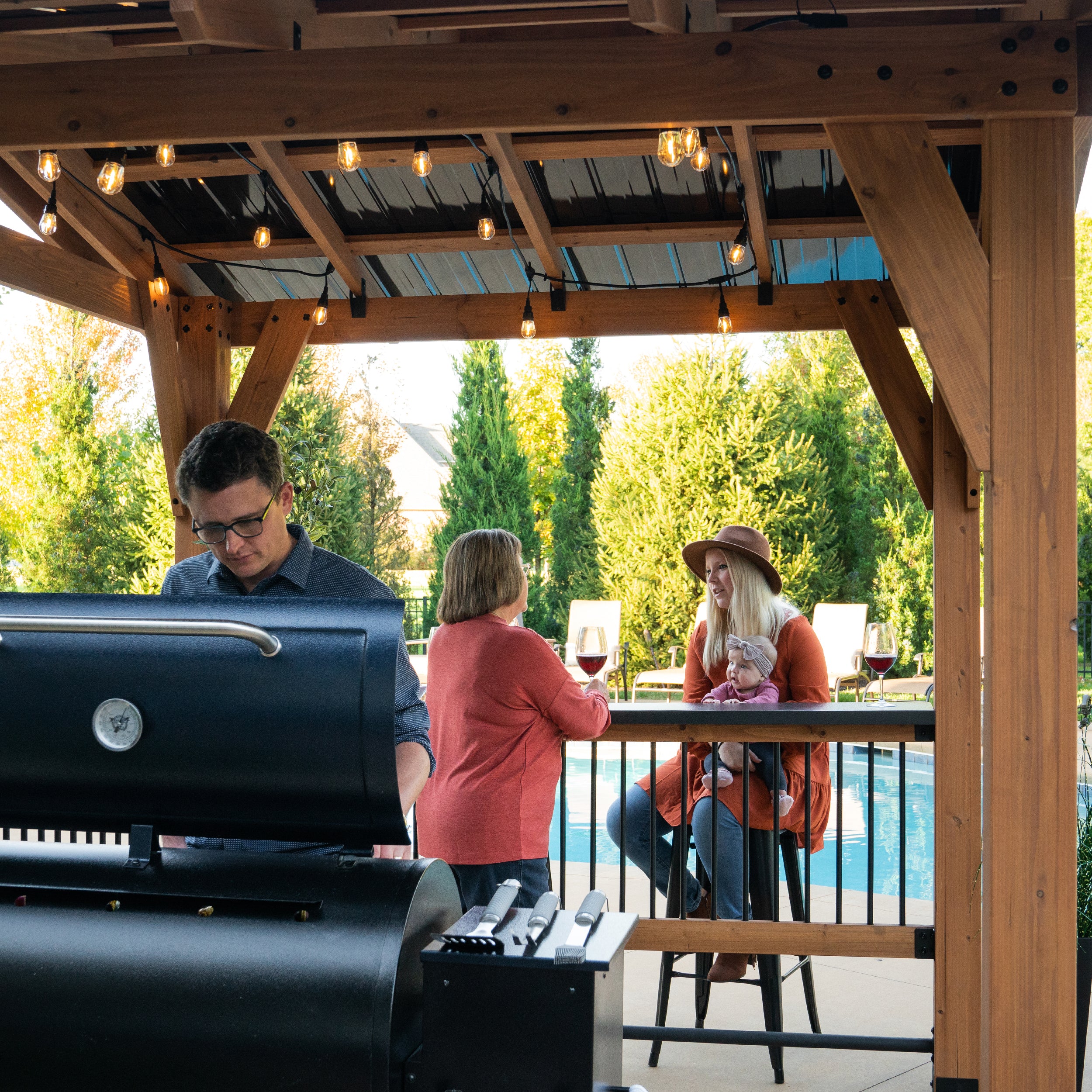 Granada Grill Gazebo with Outdoor Bar