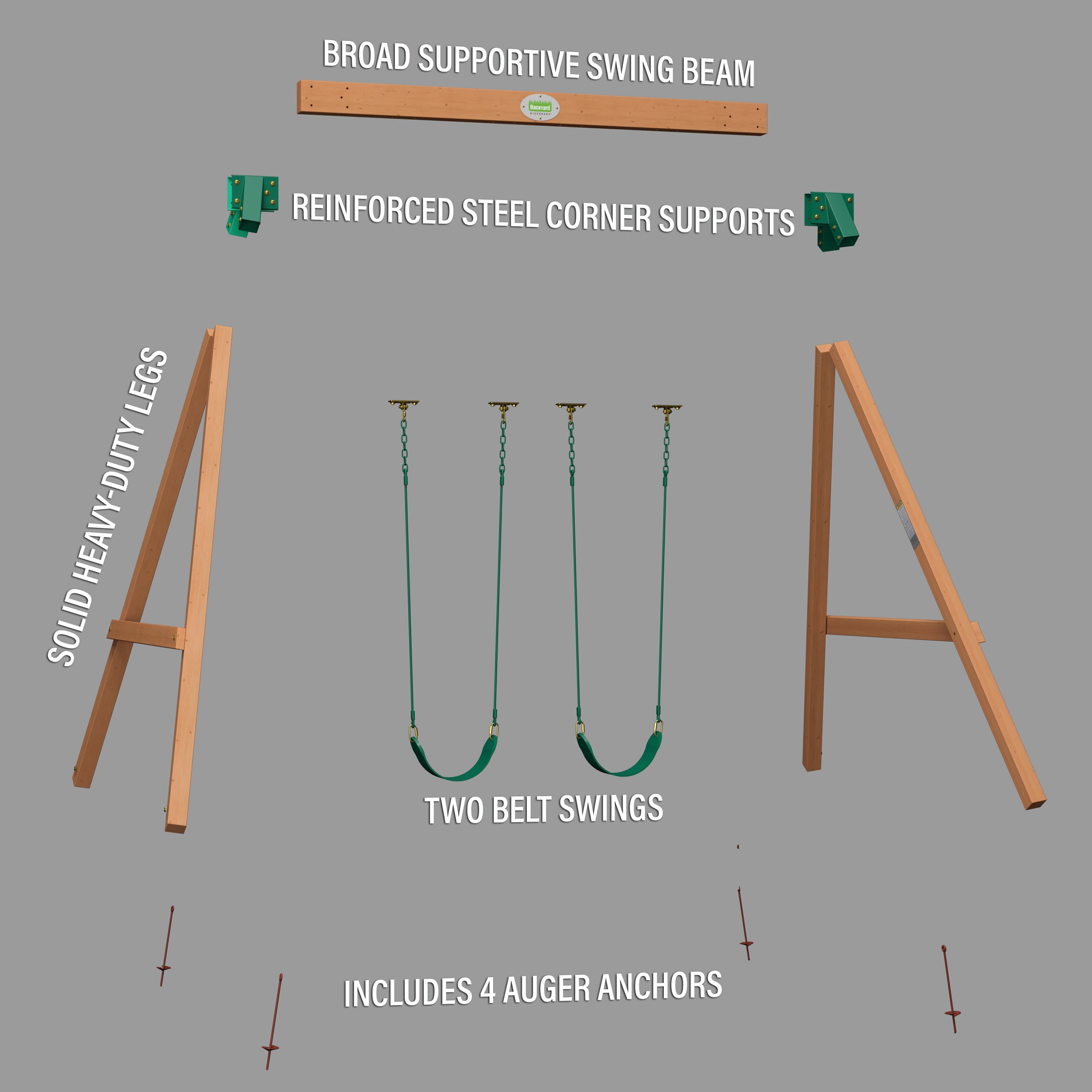 Heavy Duty Durango Swing Set Exploded View