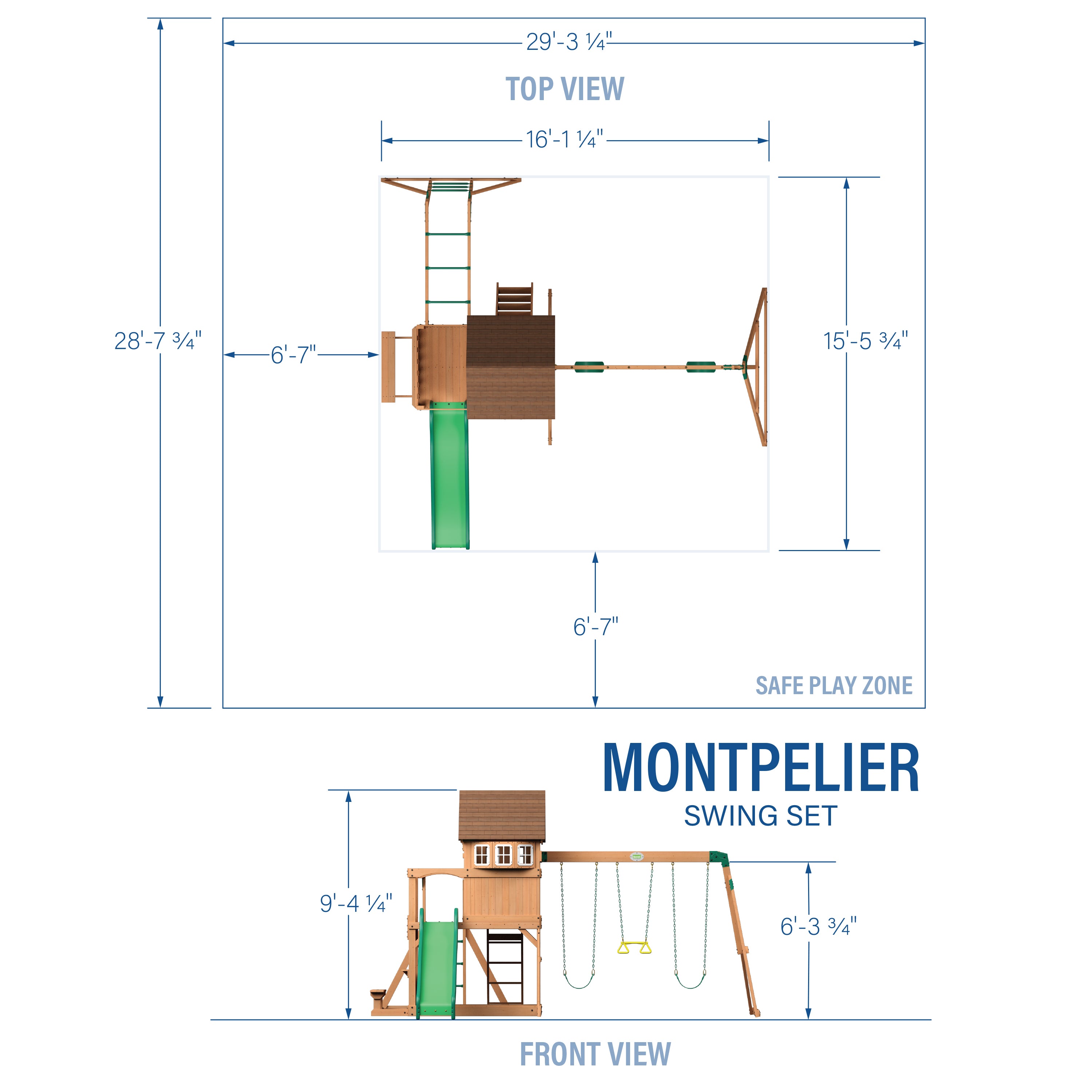 Montpelier cedar store wooden swing set