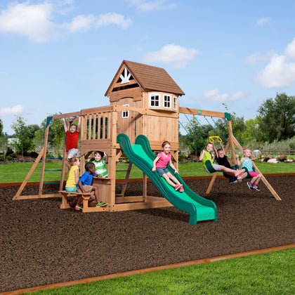 Tanglewood Outdoor Wooden Swing Set - Backyard Discovery