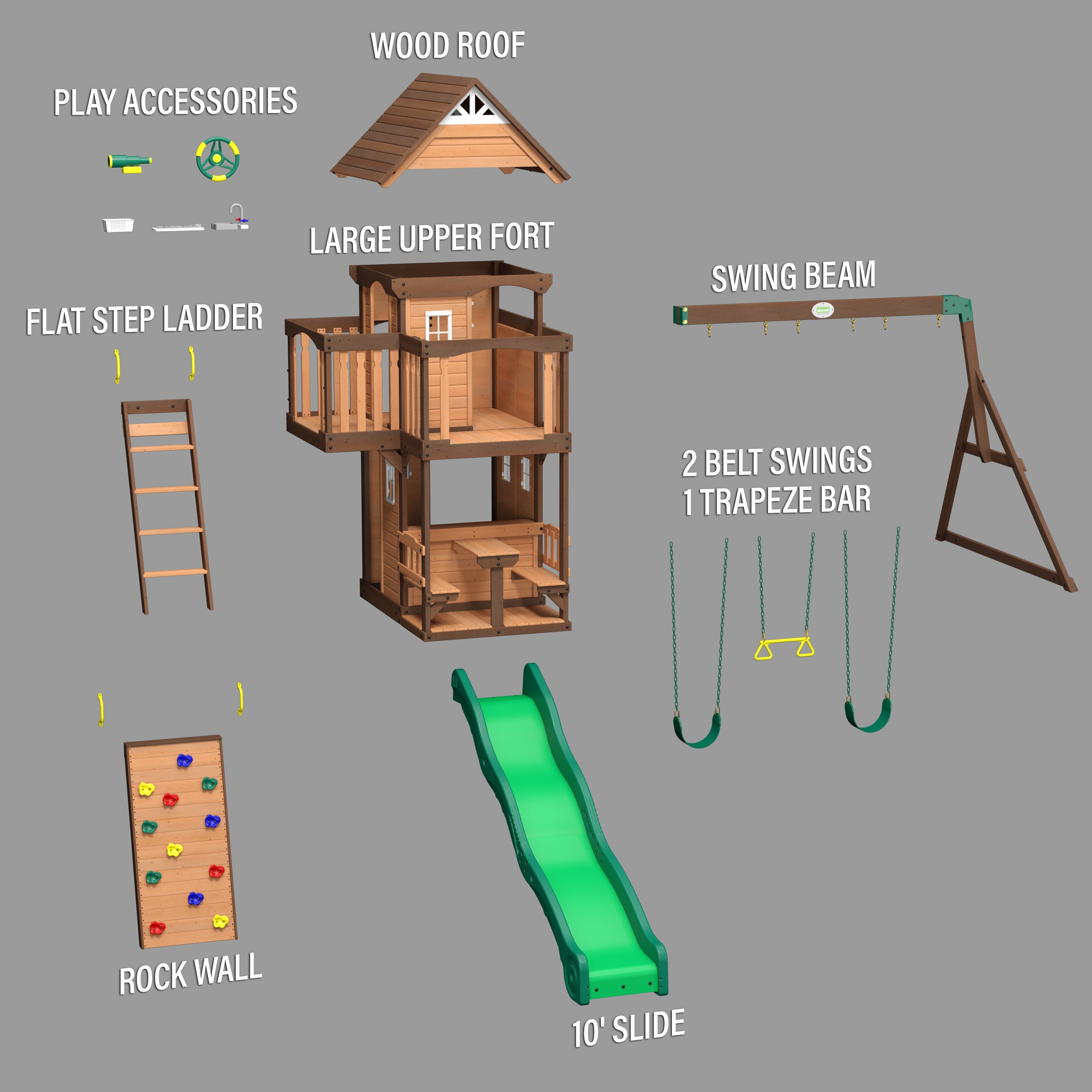 Mount Triumph Swing Set Exploded