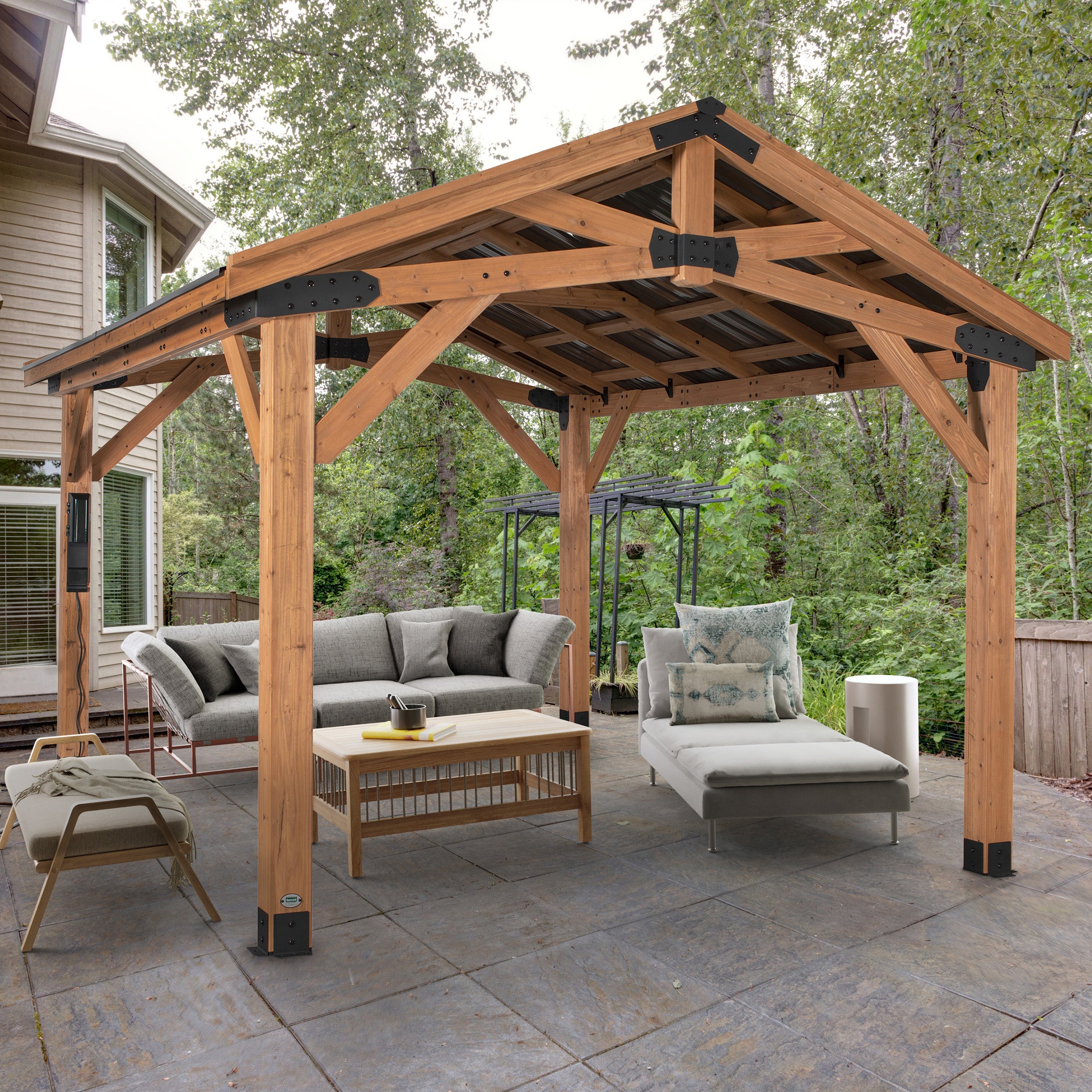 14x12 Norwood Gazebo anchored to concrete patio