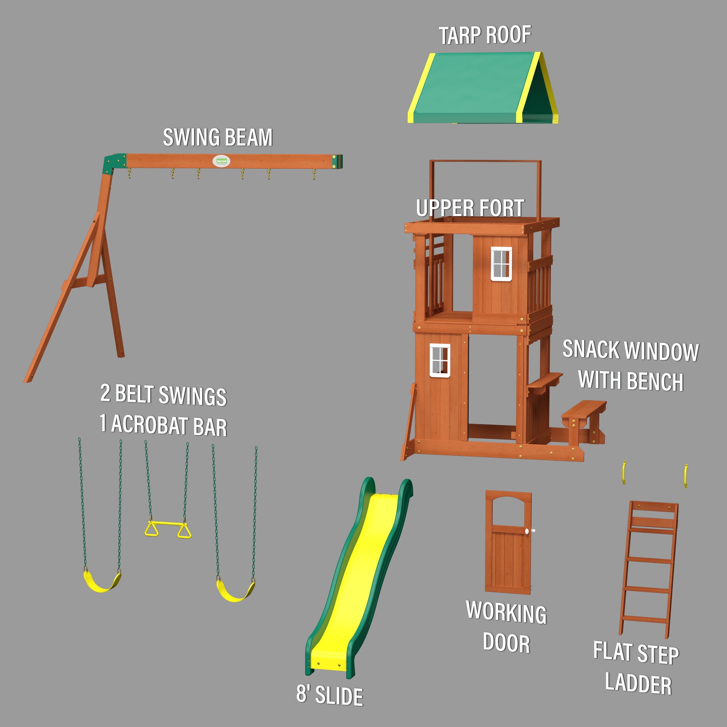 Oakmont Swing Set Exploded View