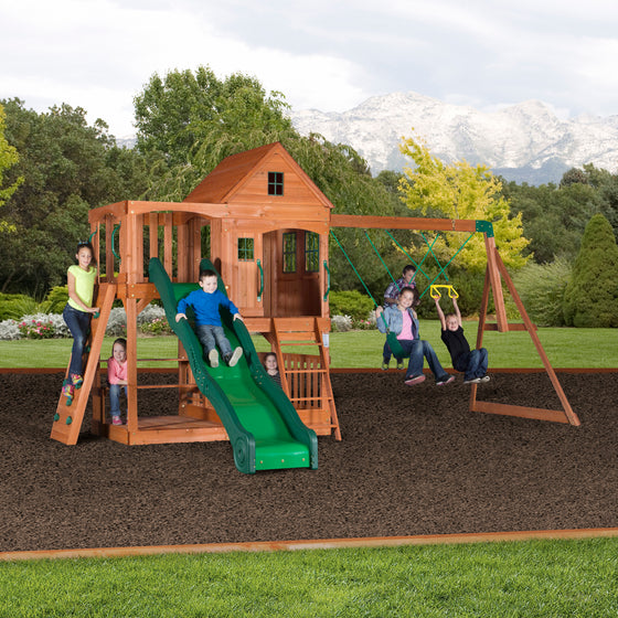 Hillcrest Wooden Swing Set - Backyard Discovery