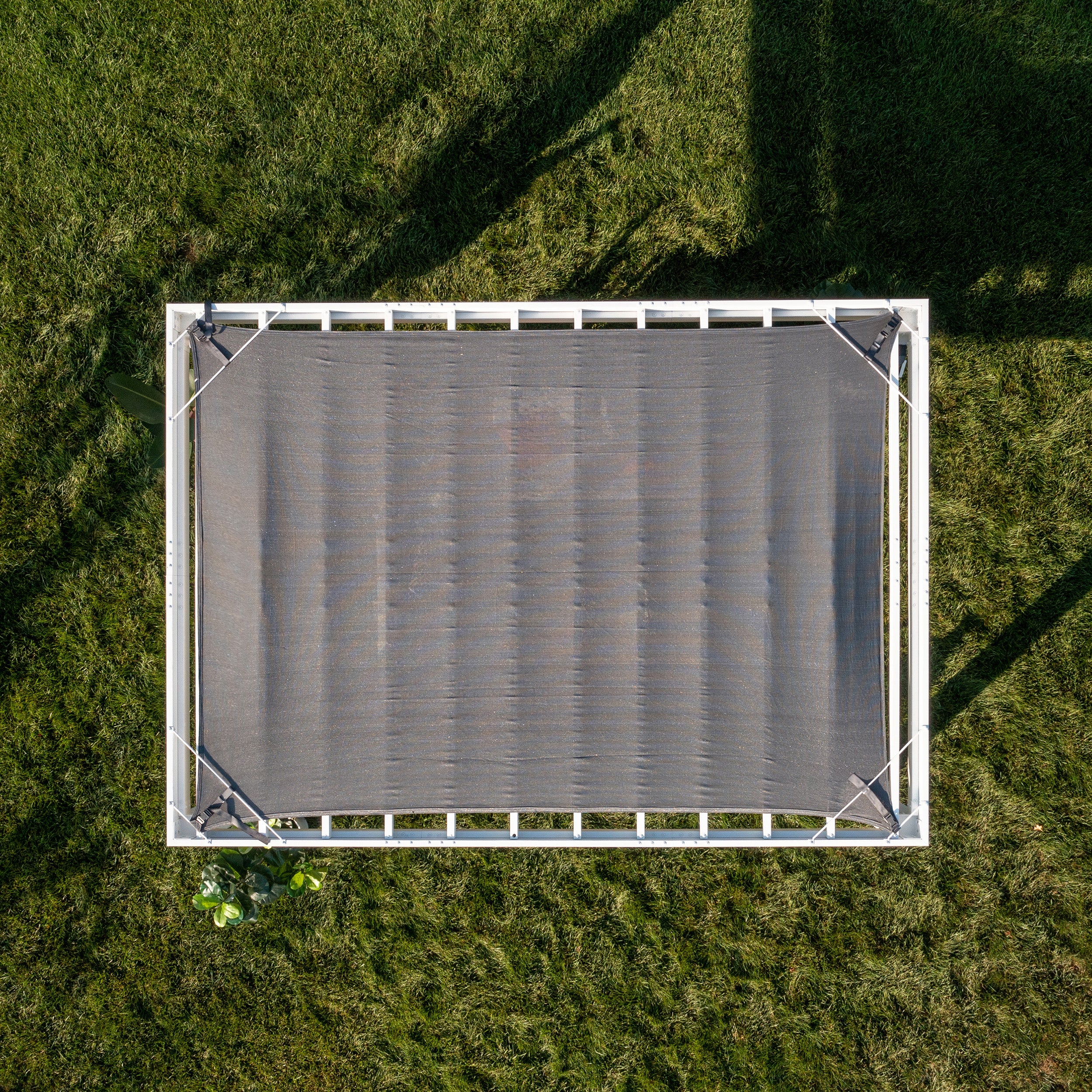 14x10 Windham Modern Pergola Top View With Sail Shade Soft Canopy