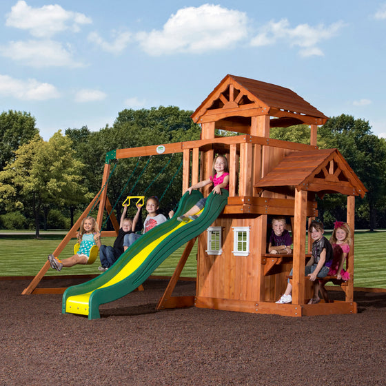 Tanglewood Outdoor Wooden Swing Set - Backyard Discovery