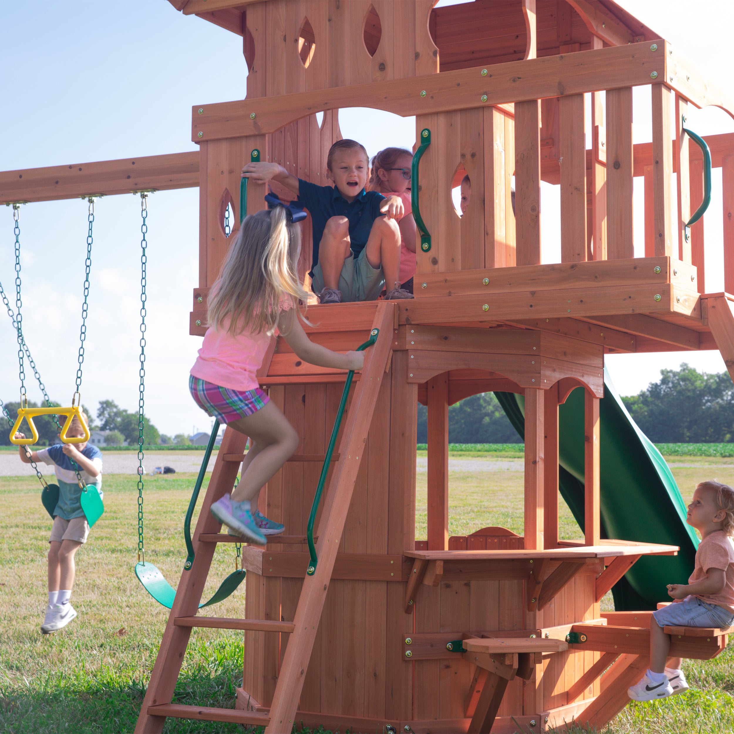 Backyard discovery woodland cheap cedar swing set