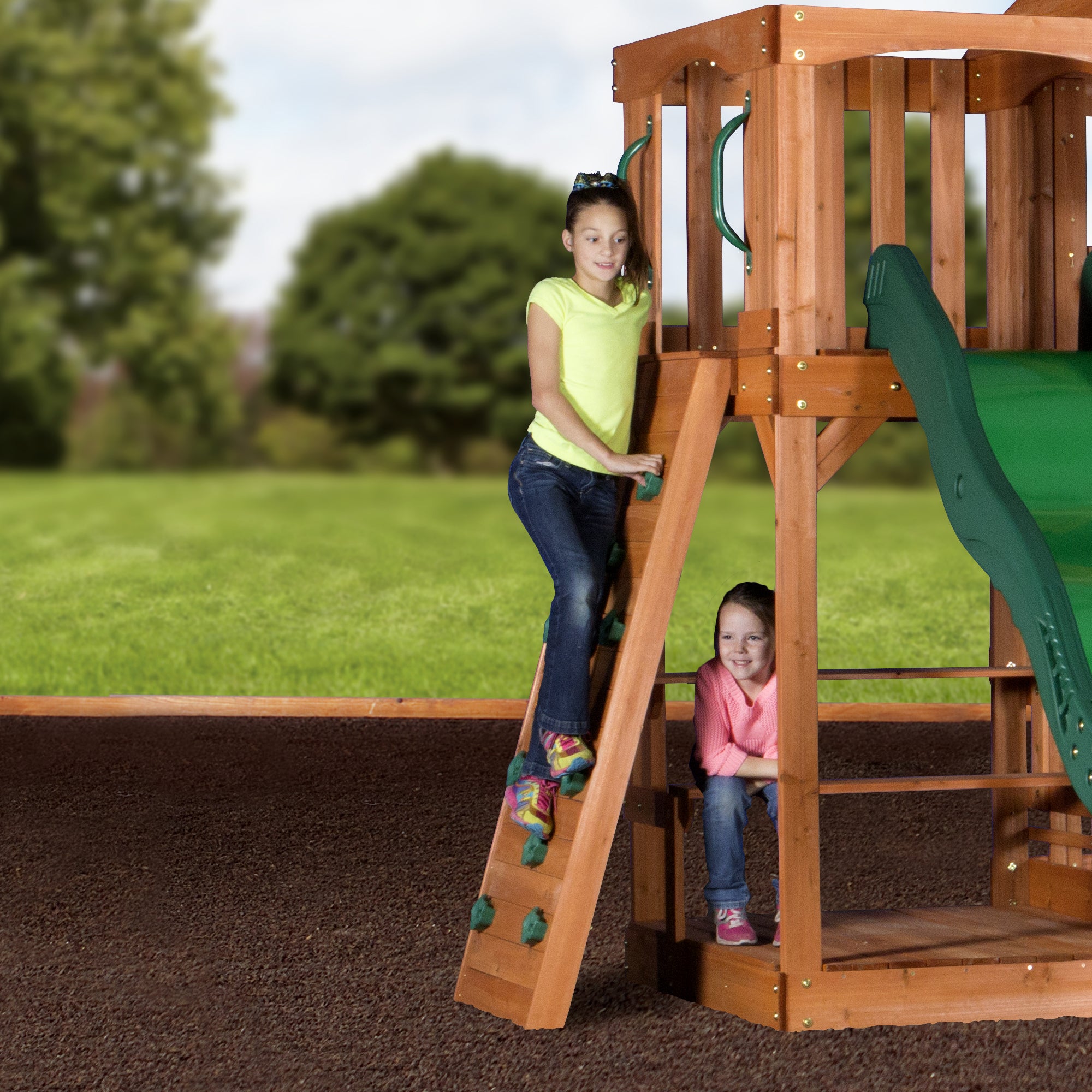 Backyard discovery parkway all sale cedar wood playset swing set