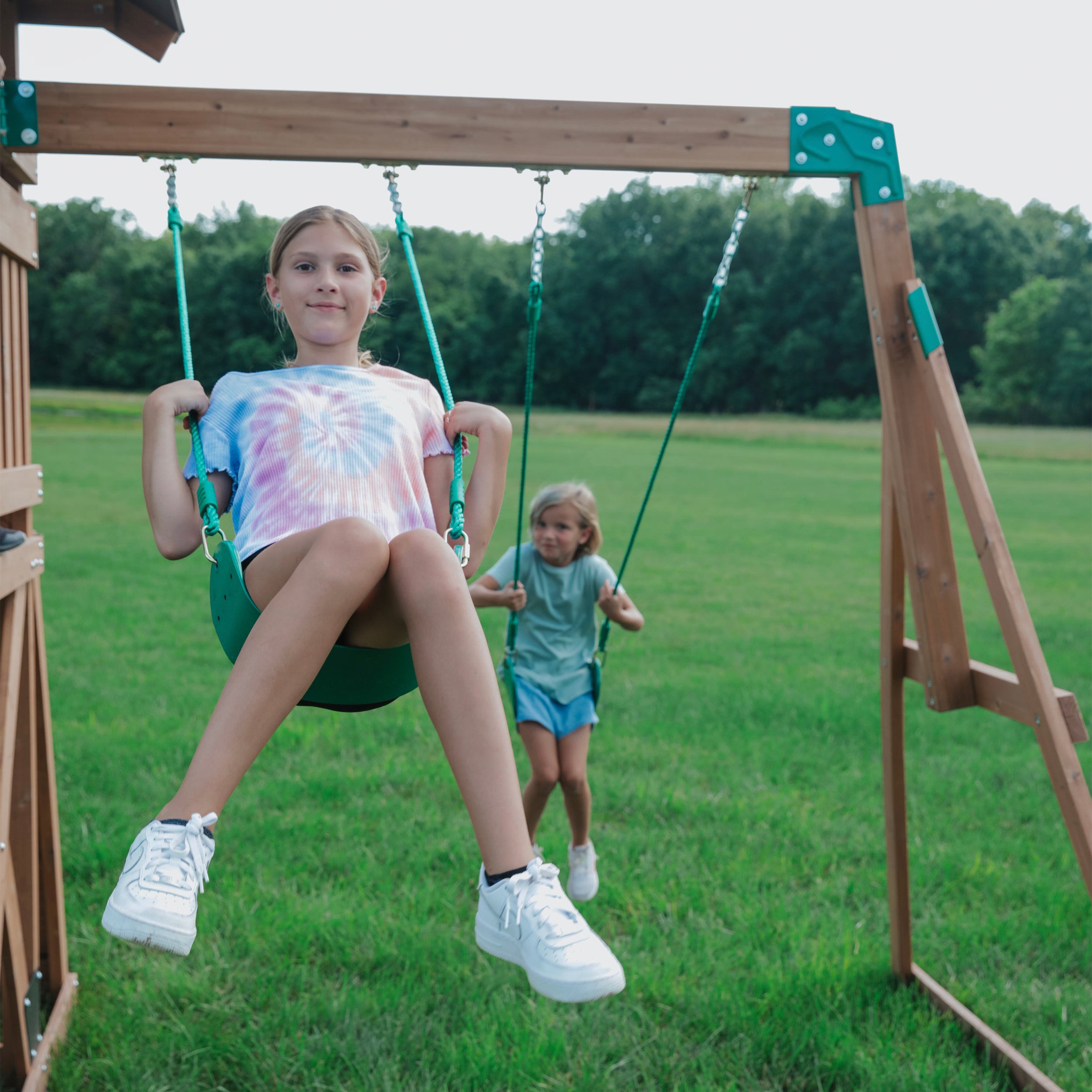 young girls on Lightning Ridge Swings