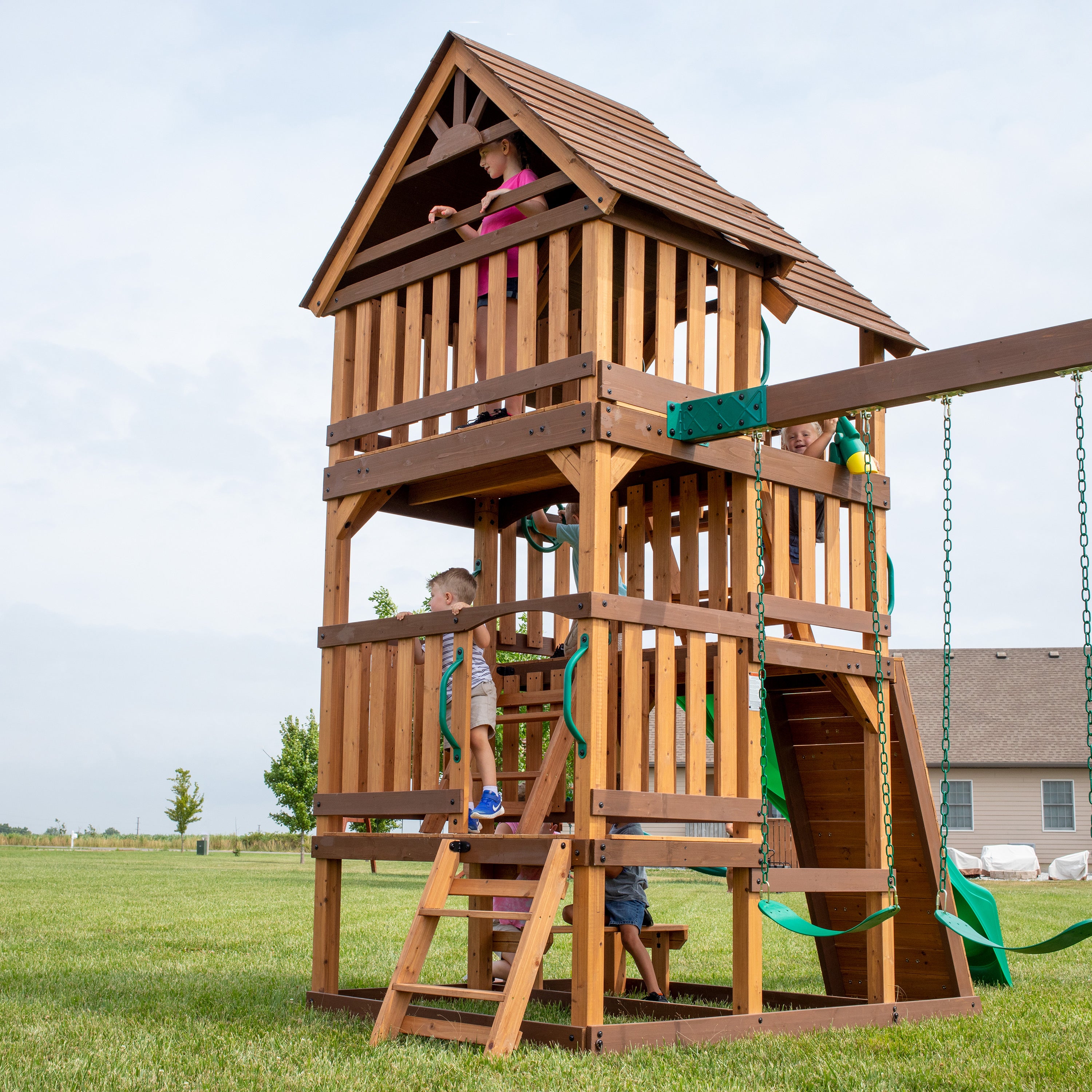 Highlander Swing Set Green Back