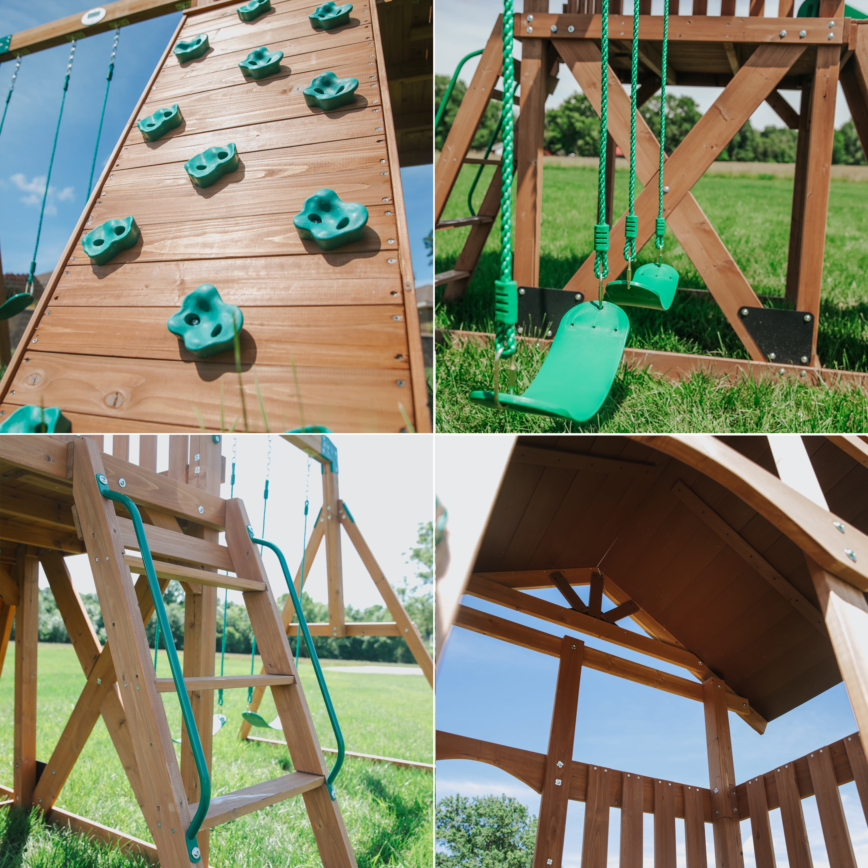 Lightning Ridge Swing Set features