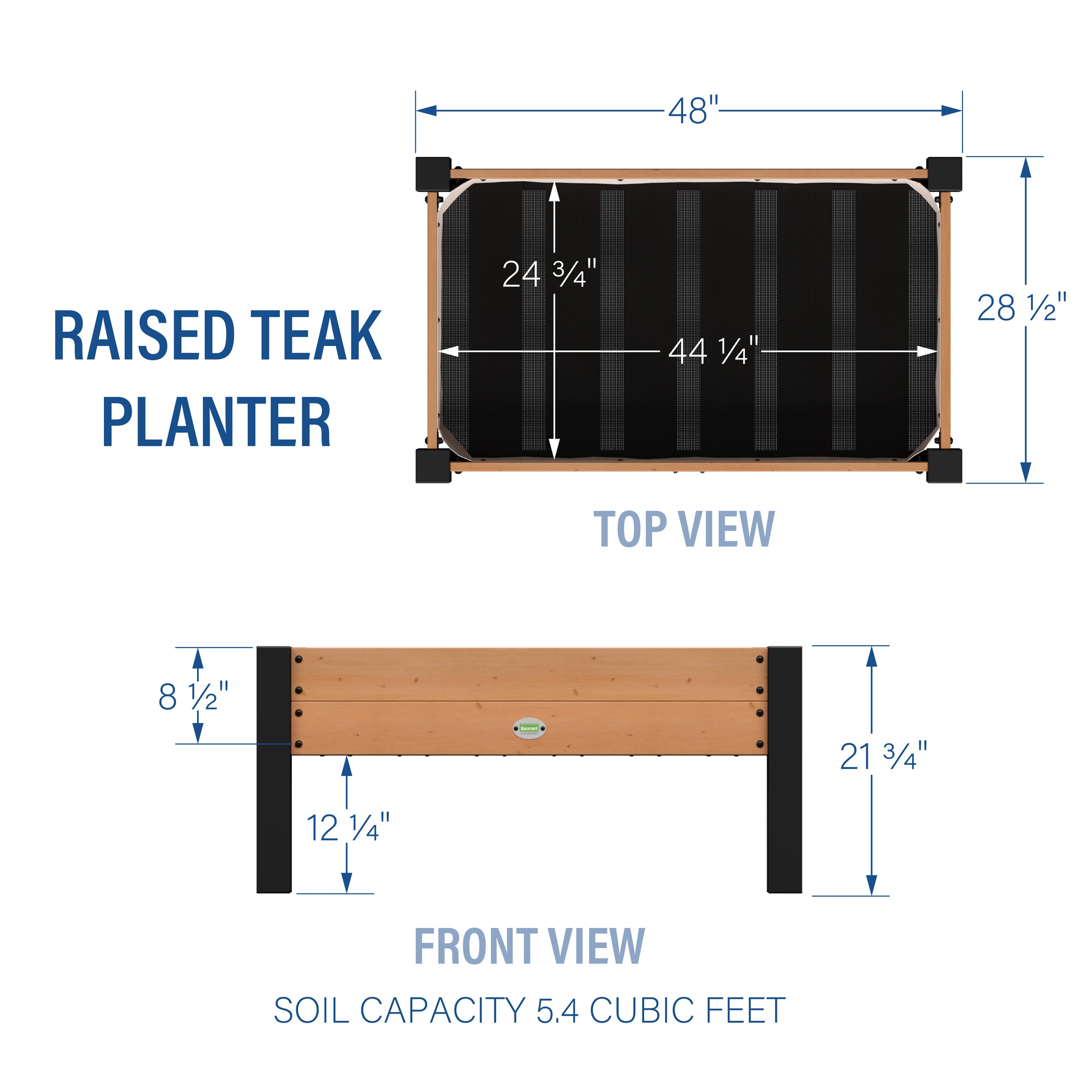 Raised Teak Planter Dimensions