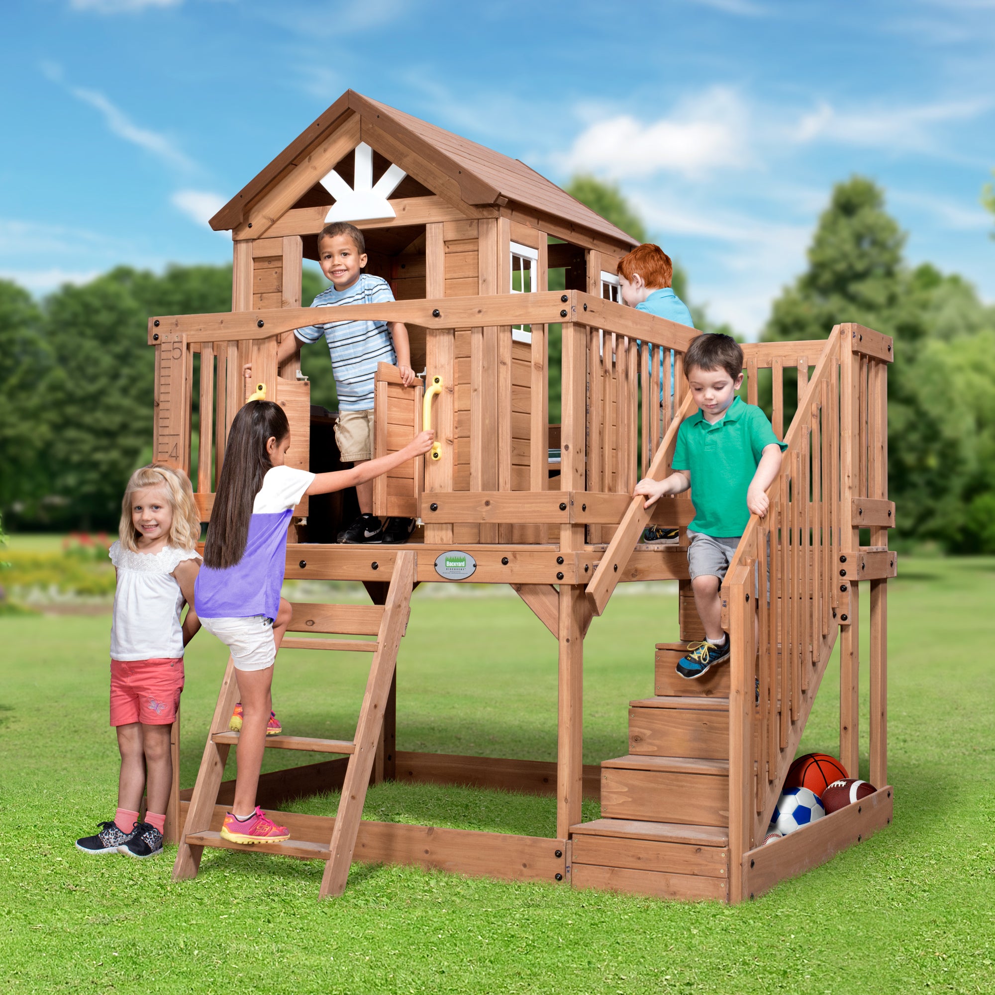 Backyard discovery scenic heights all cedar playhouse on sale