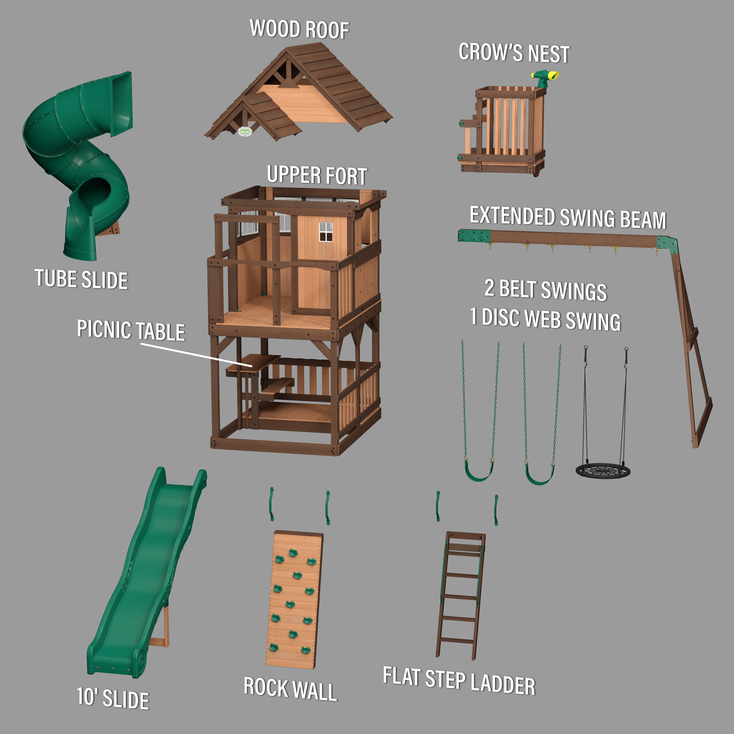 Skyfort With Tube Slide Exploded View